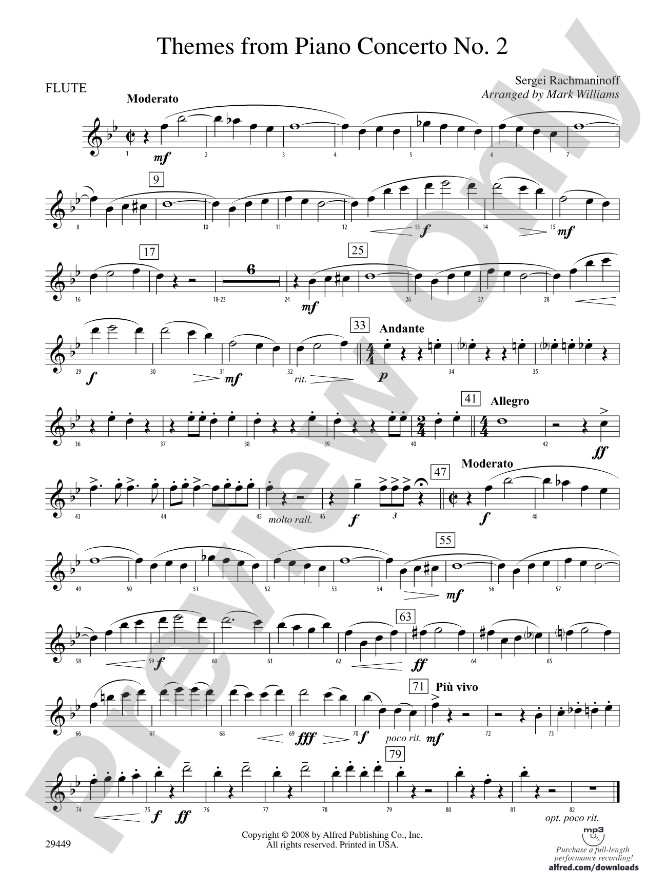 Themes from Piano Concerto No. 2: Flute