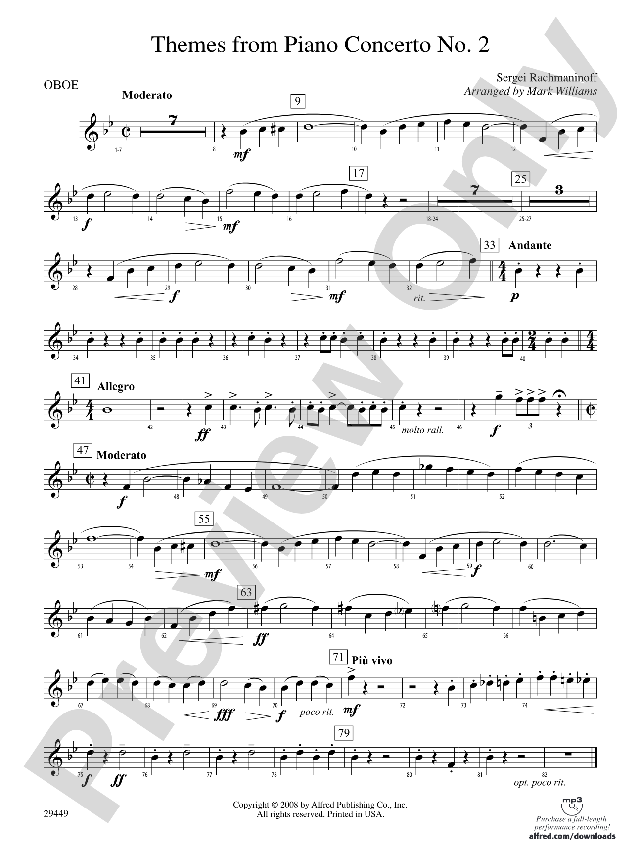 Themes from Piano Concerto No. 2: Oboe