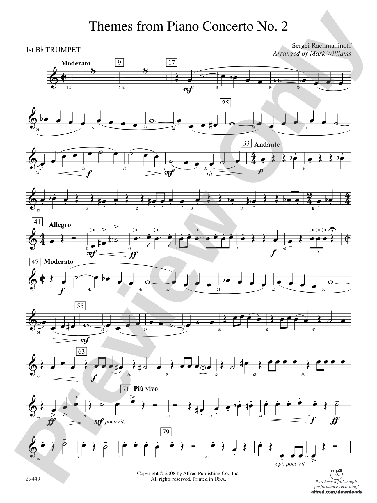 Themes from Piano Concerto No. 2: 1st B-flat Trumpet