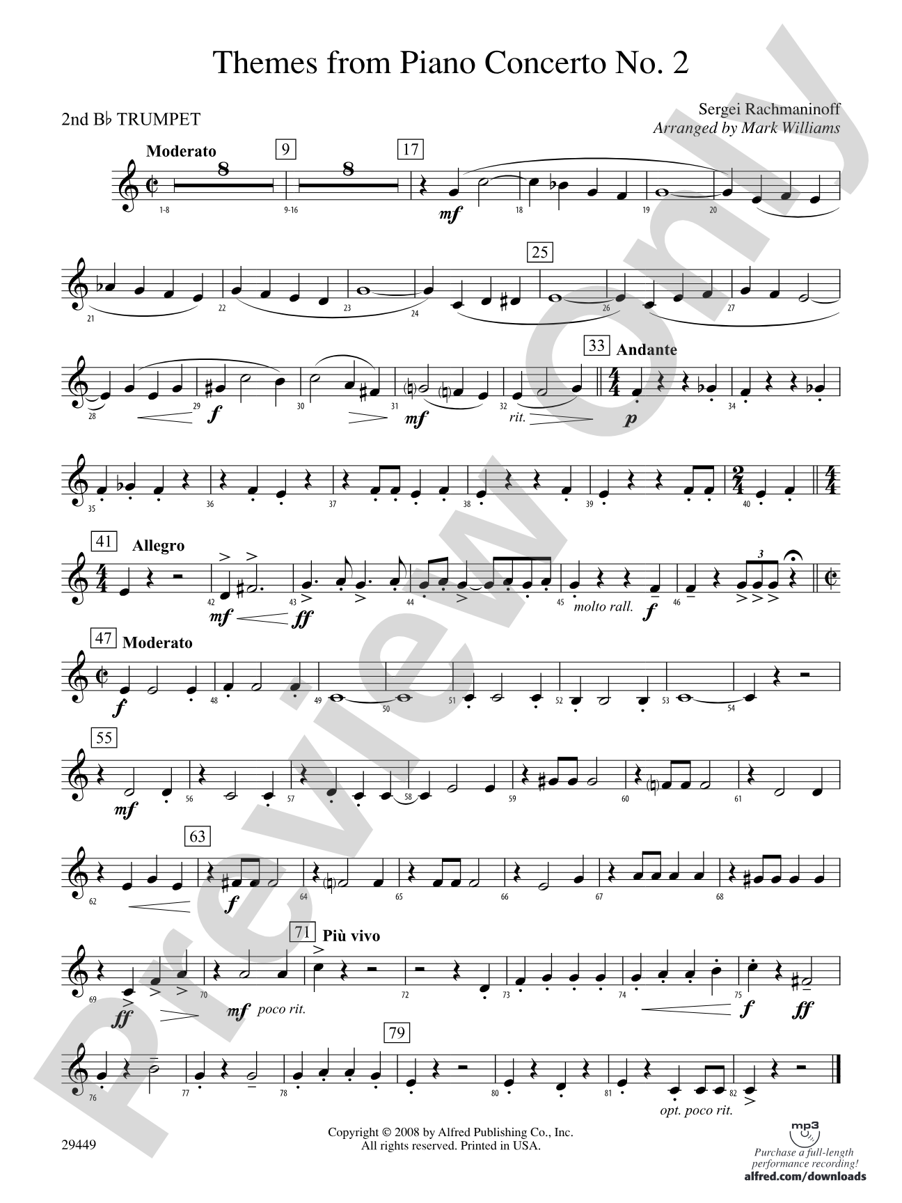 Themes from Piano Concerto No. 2: 2nd B-flat Trumpet