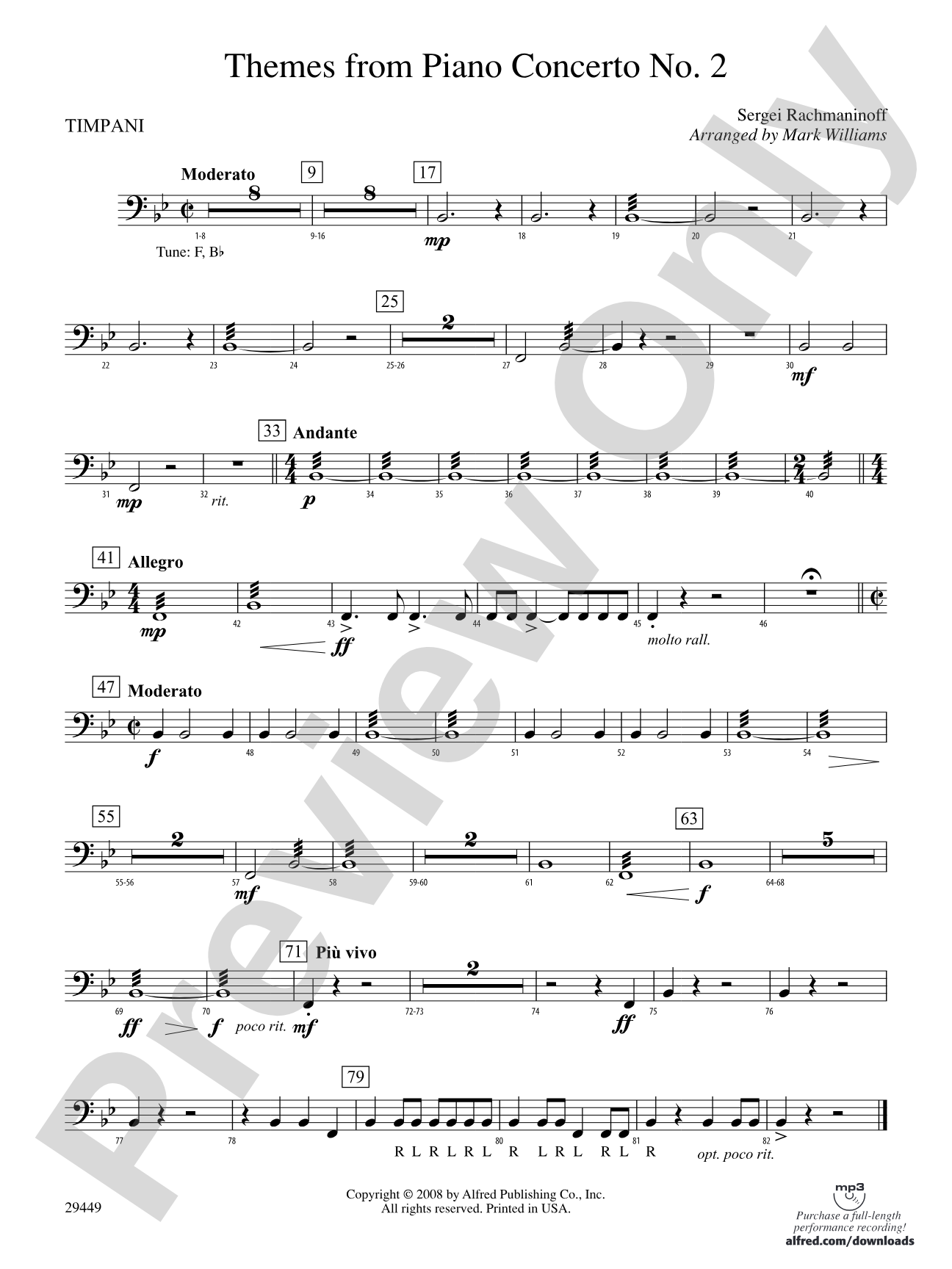 Themes from Piano Concerto No. 2: Timpani