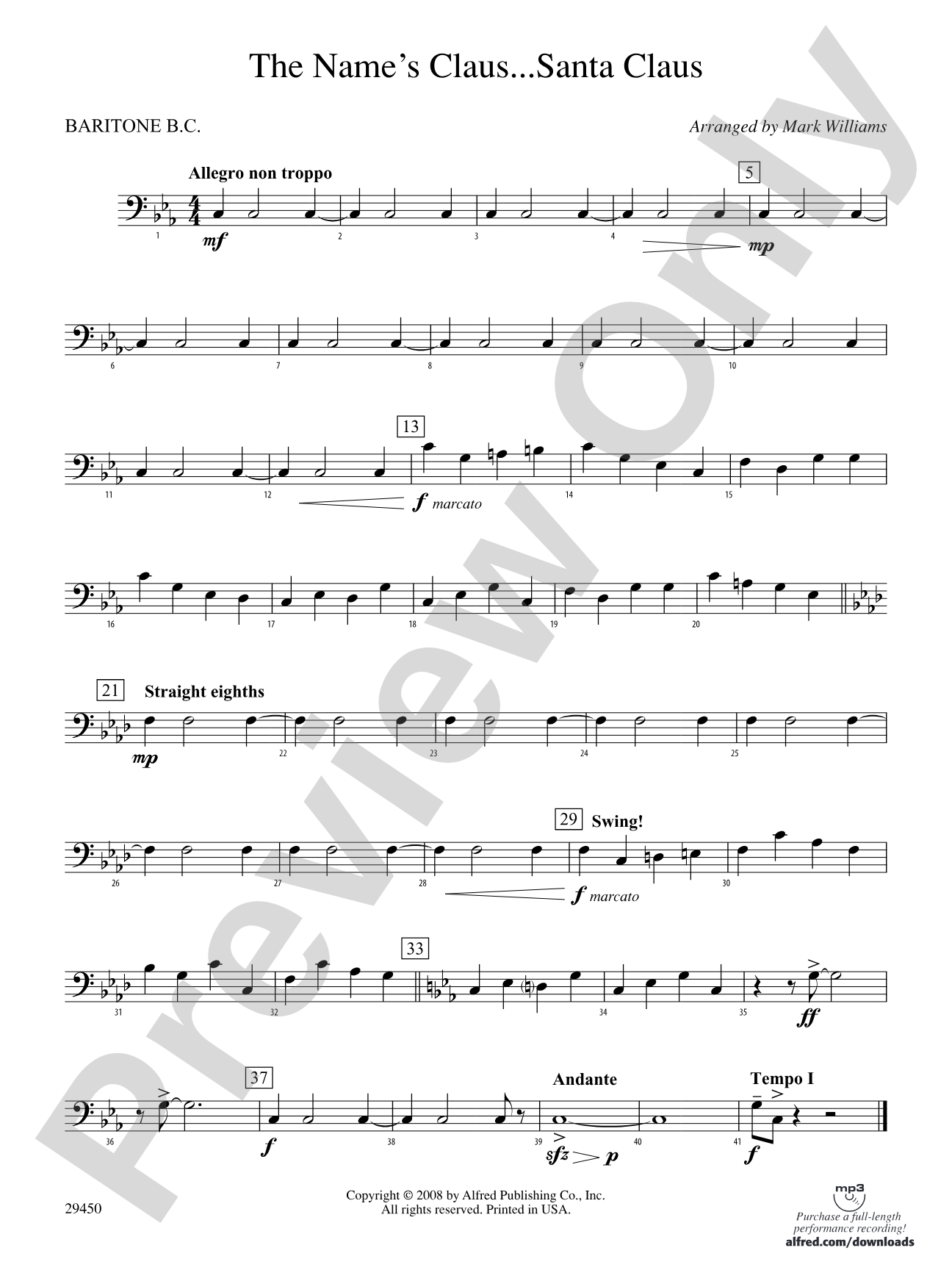 The Name's Claus... Santa Claus: Baritone B.C.