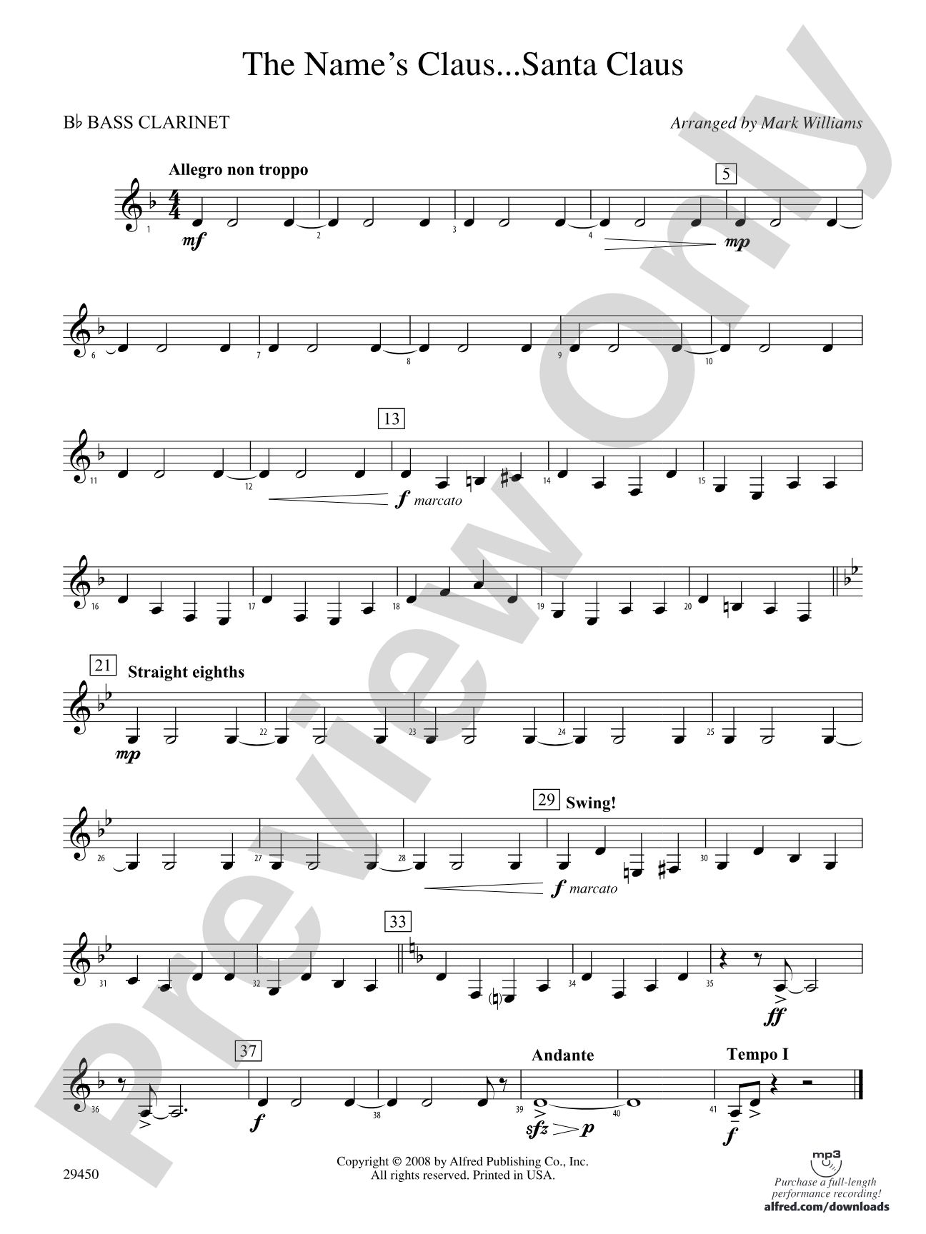The Name's Claus... Santa Claus: B-flat Bass Clarinet
