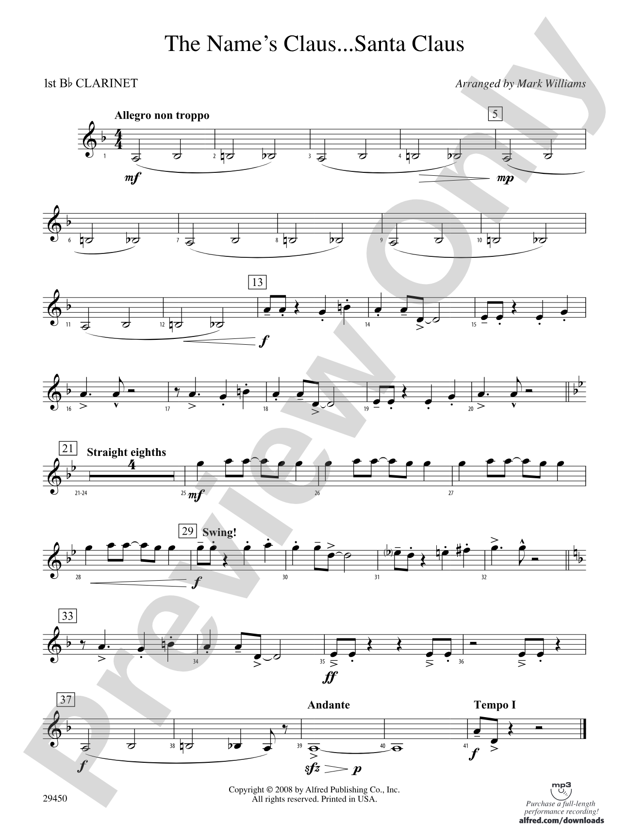 The Name's Claus... Santa Claus: 1st B-flat Clarinet