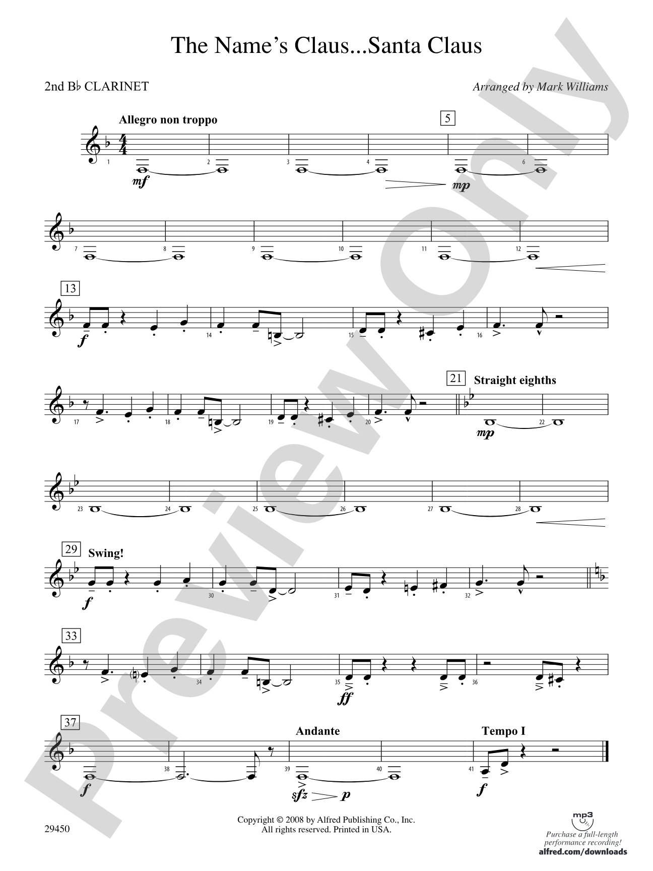 The Name's Claus... Santa Claus: 2nd B-flat Clarinet