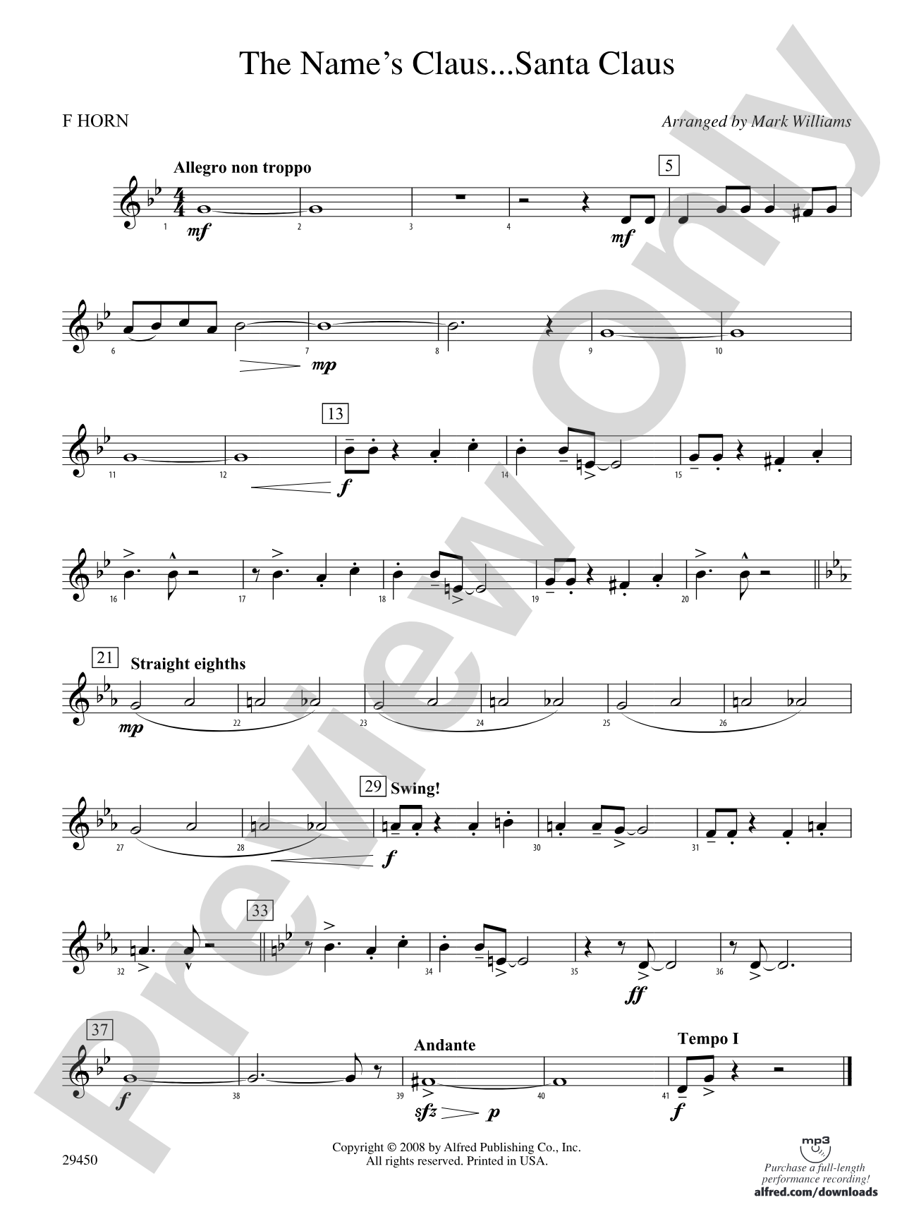 The Name's Claus... Santa Claus: 1st F Horn