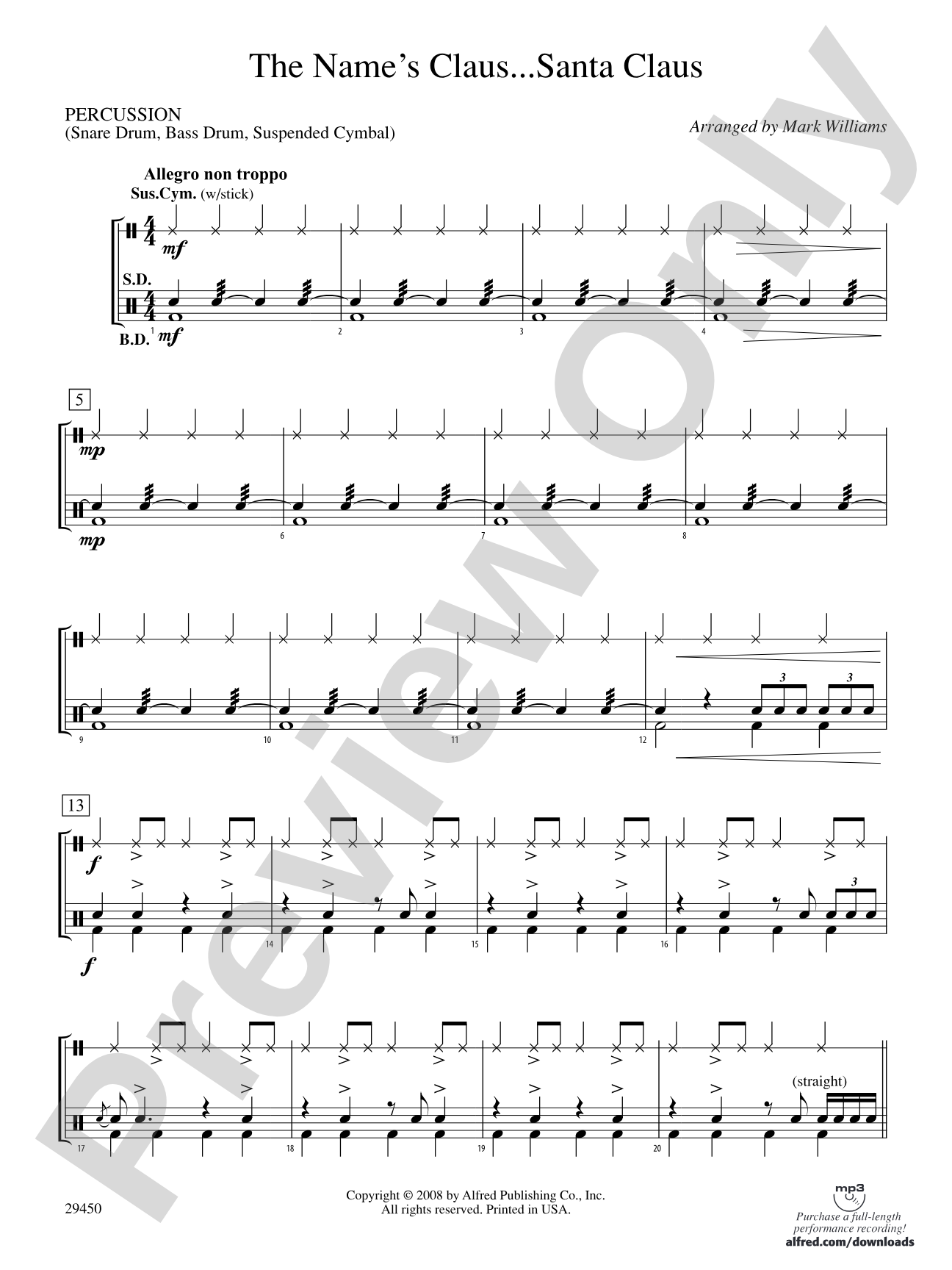 The Name's Claus... Santa Claus: 1st Percussion