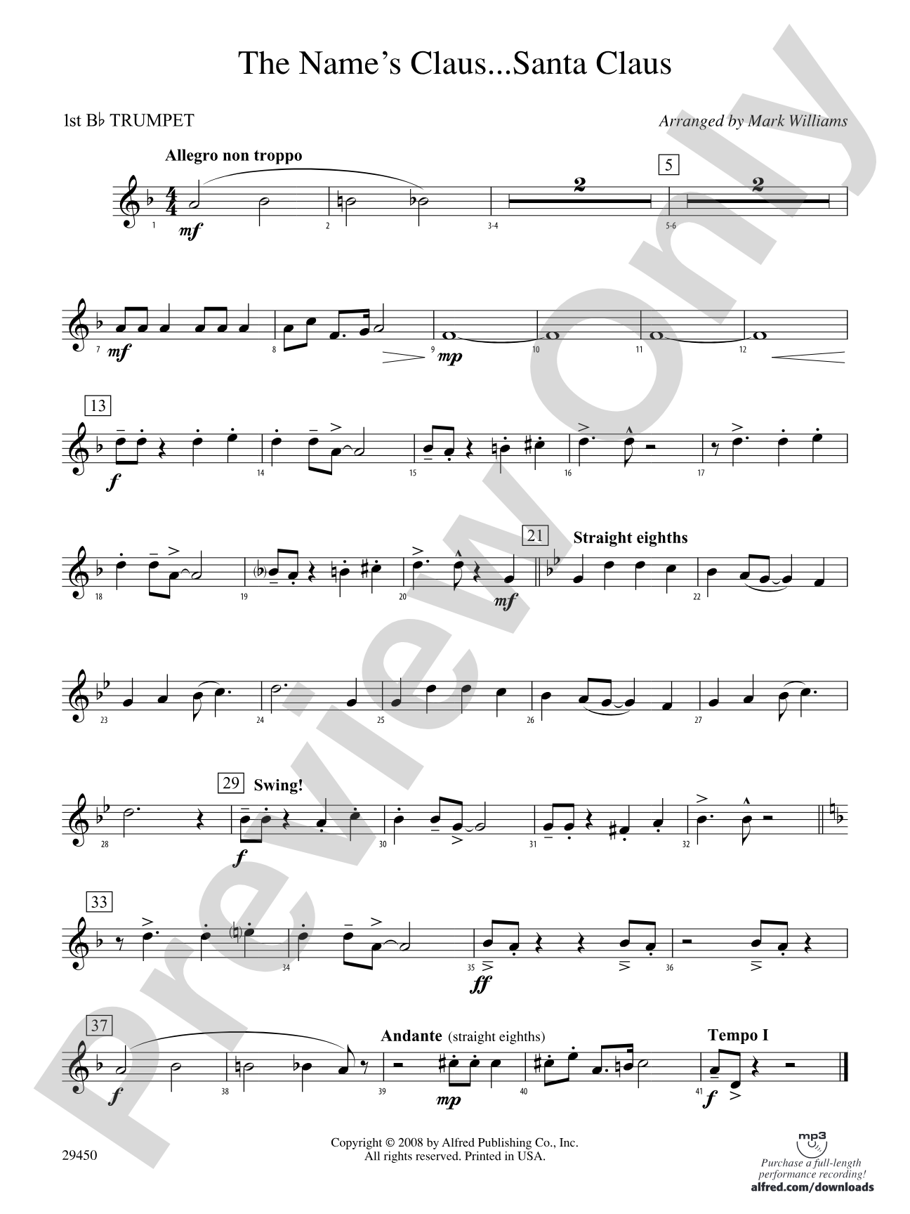 The Name's Claus... Santa Claus: 1st B-flat Trumpet