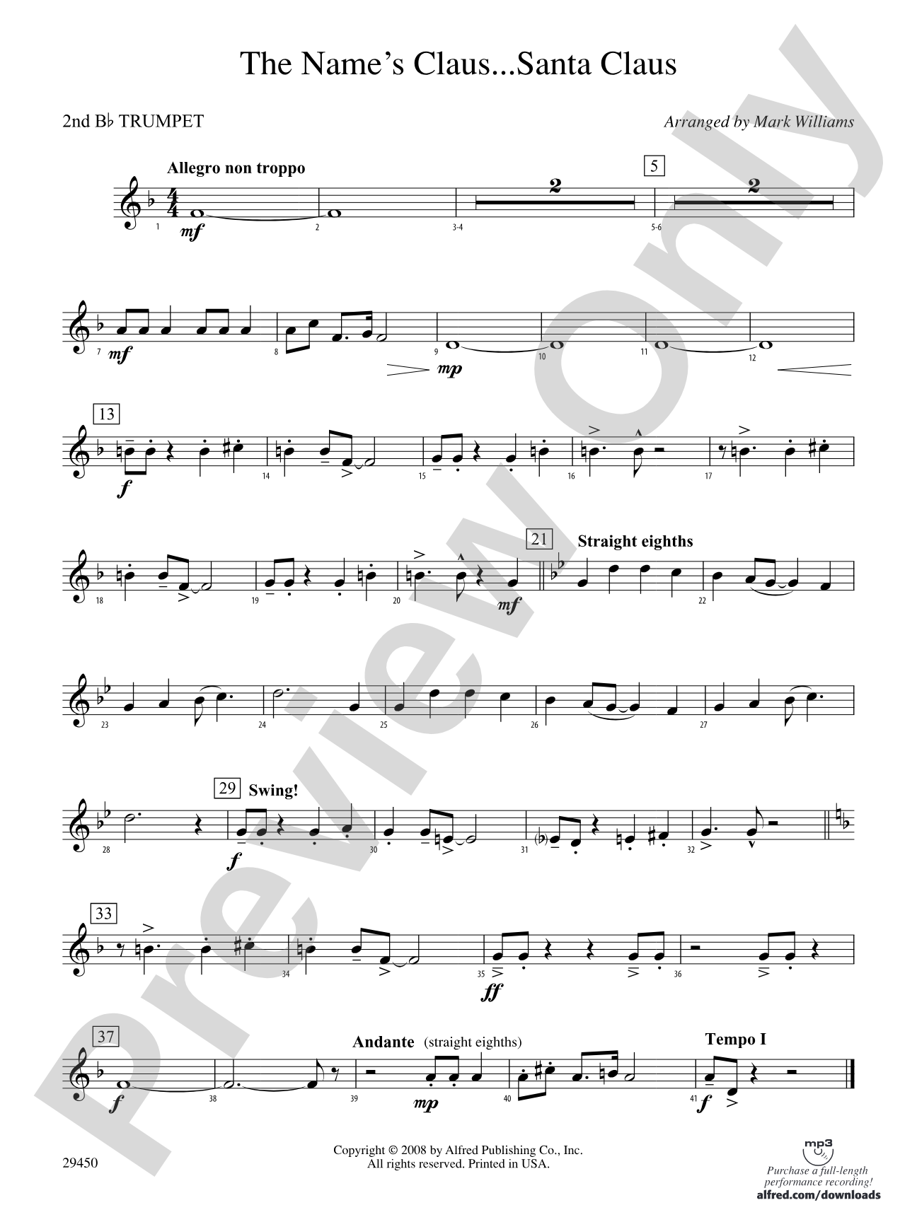 The Name's Claus... Santa Claus: 2nd B-flat Trumpet