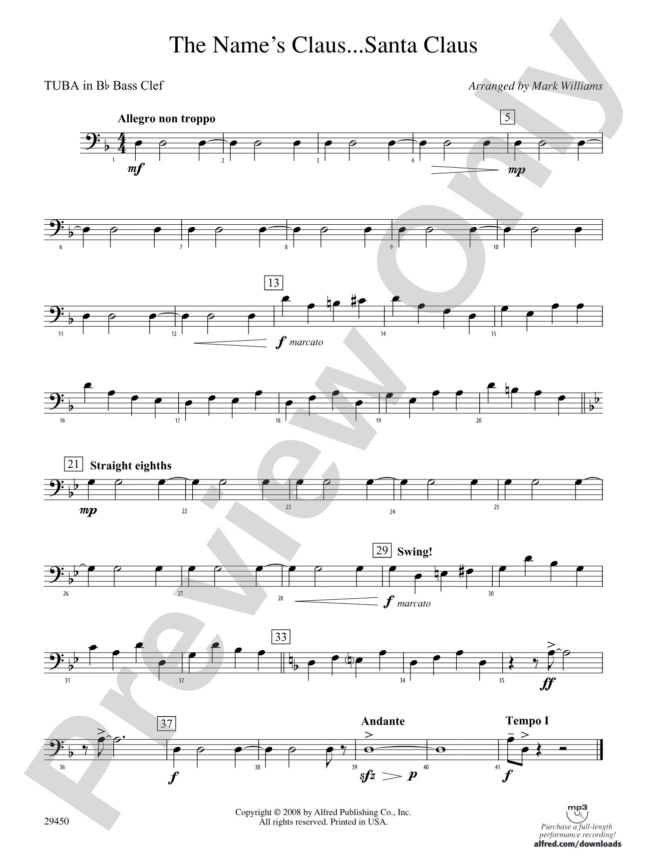 The Name's Claus... Santa Claus: (wp) B-flat Tuba B.C.