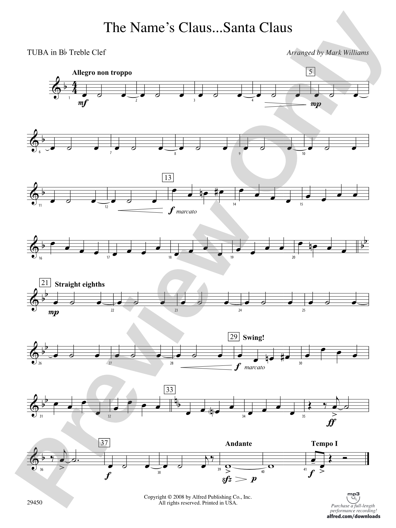 The Name's Claus... Santa Claus: (wp) B-flat Tuba T.C.