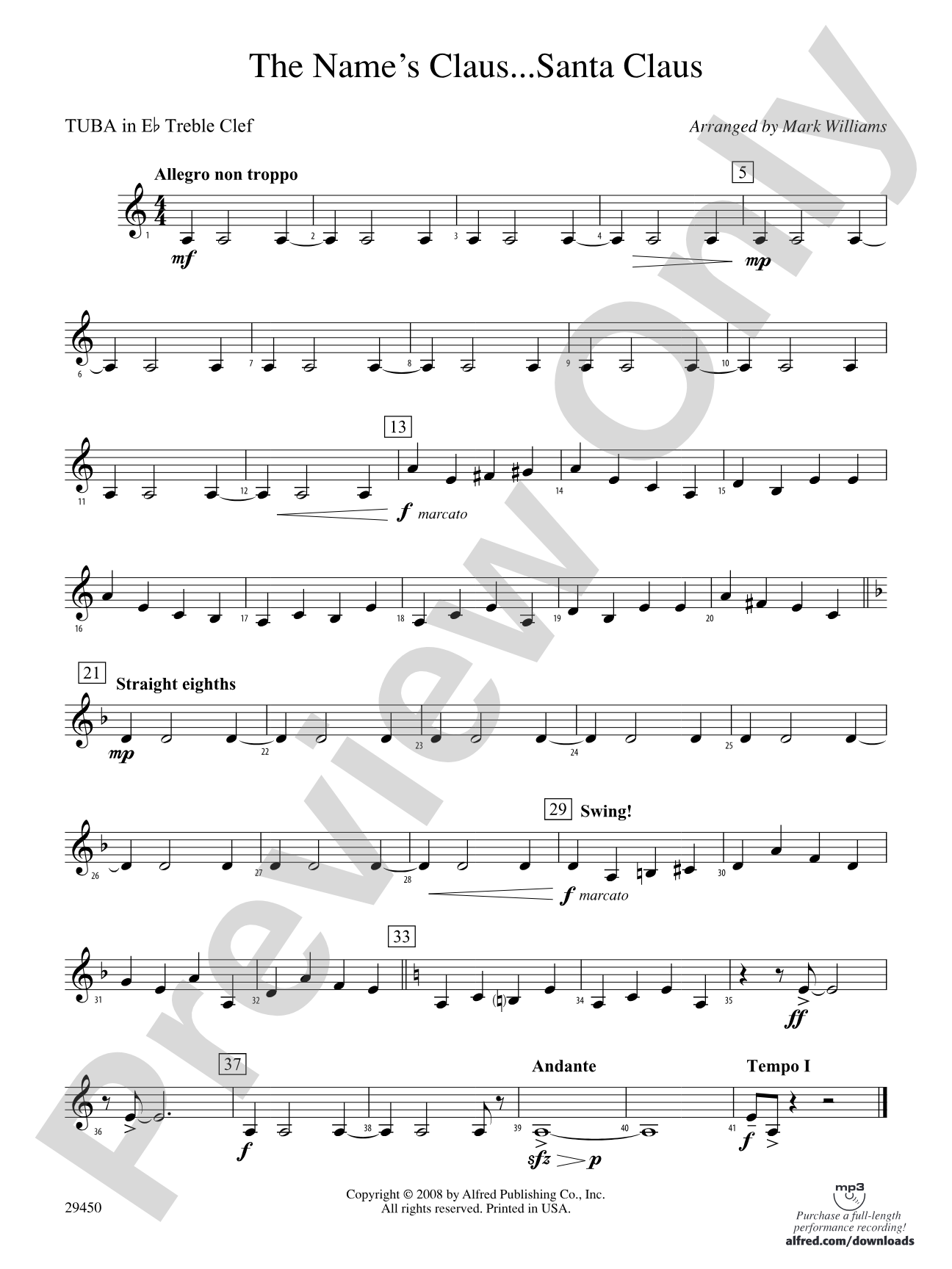 The Name's Claus... Santa Claus: (wp) E-flat Tuba T.C.