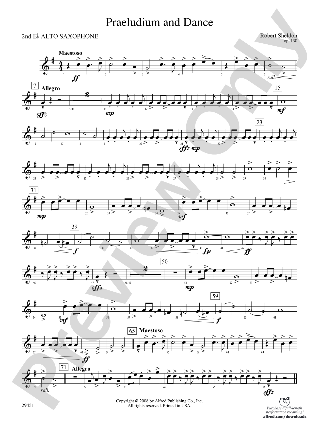 Praeludium and Dance: 2nd E-flat Alto Saxophone