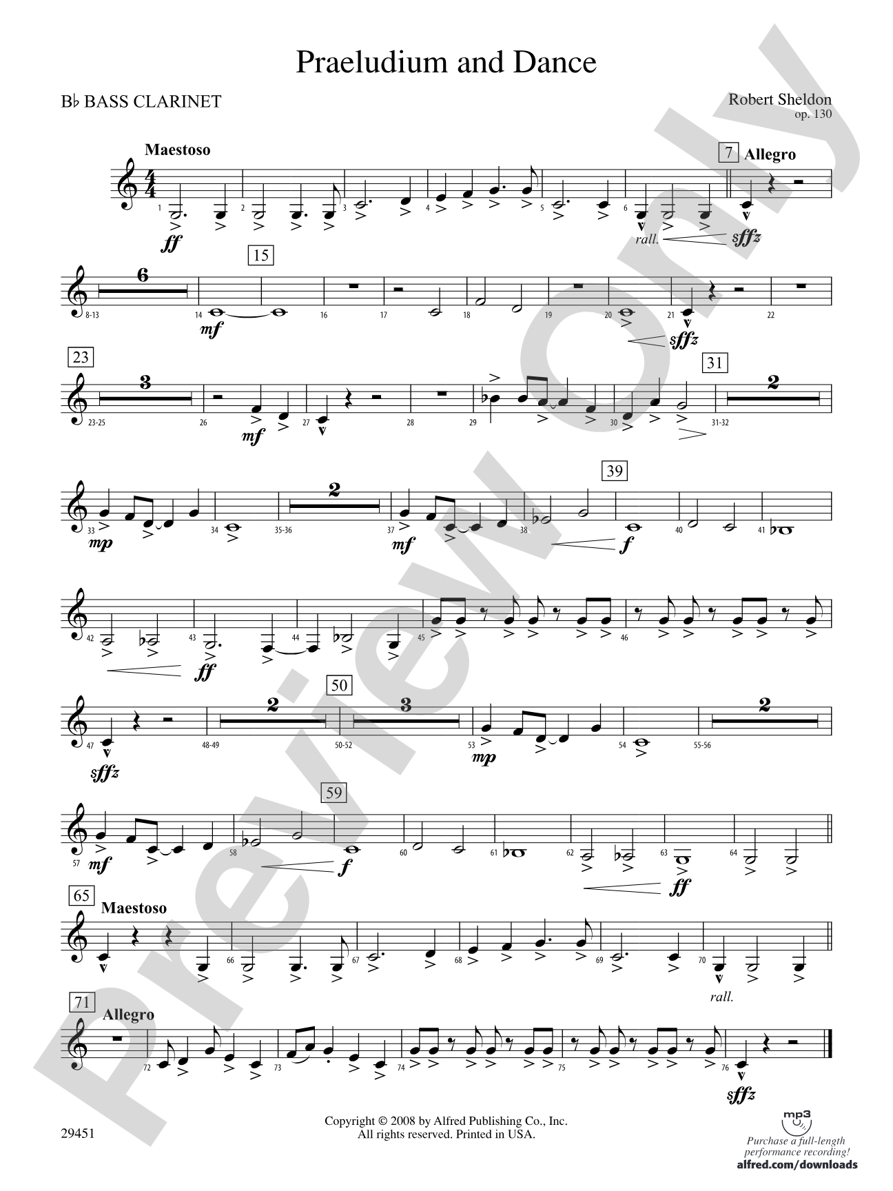 Praeludium and Dance: B-flat Bass Clarinet