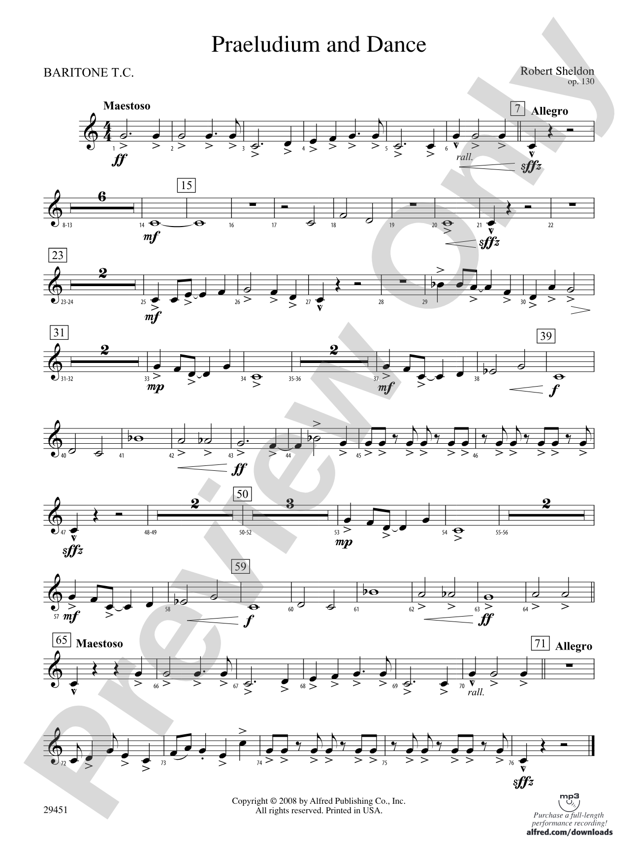 Praeludium and Dance: Baritone T.C.