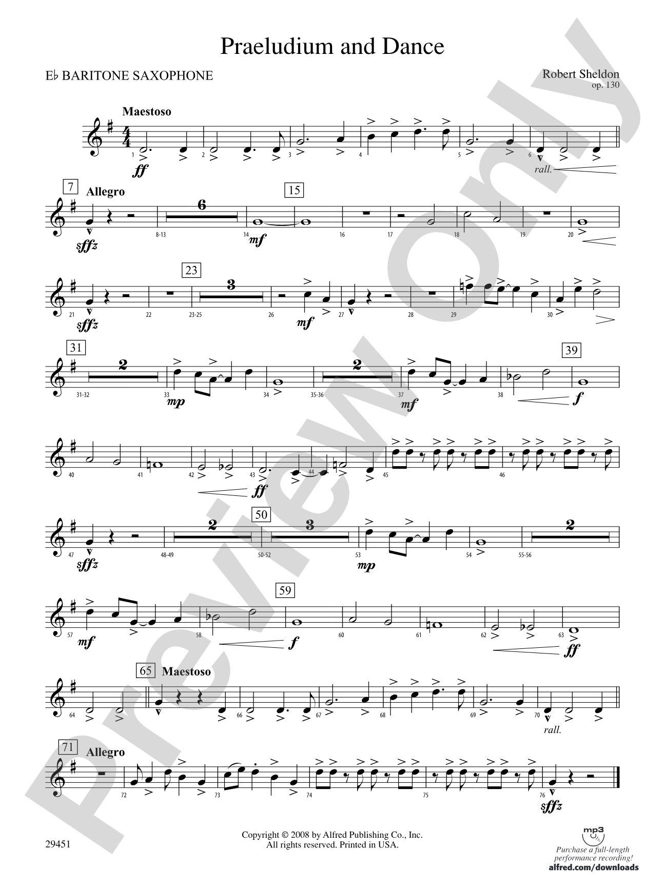 Praeludium and Dance: E-flat Baritone Saxophone