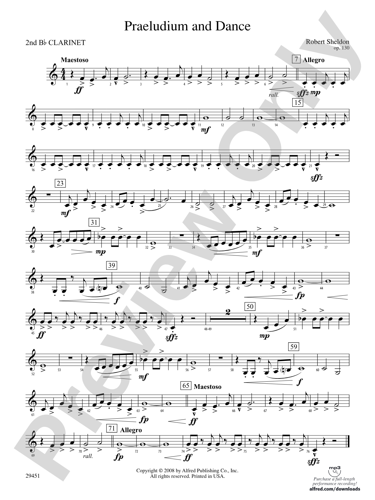 Praeludium and Dance: 2nd B-flat Clarinet
