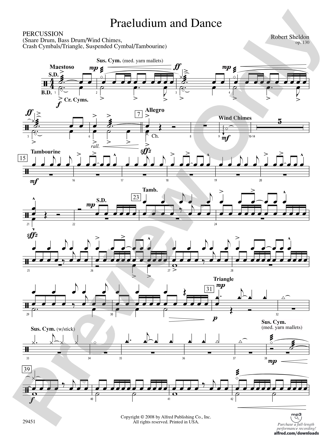 Praeludium and Dance: 1st Percussion