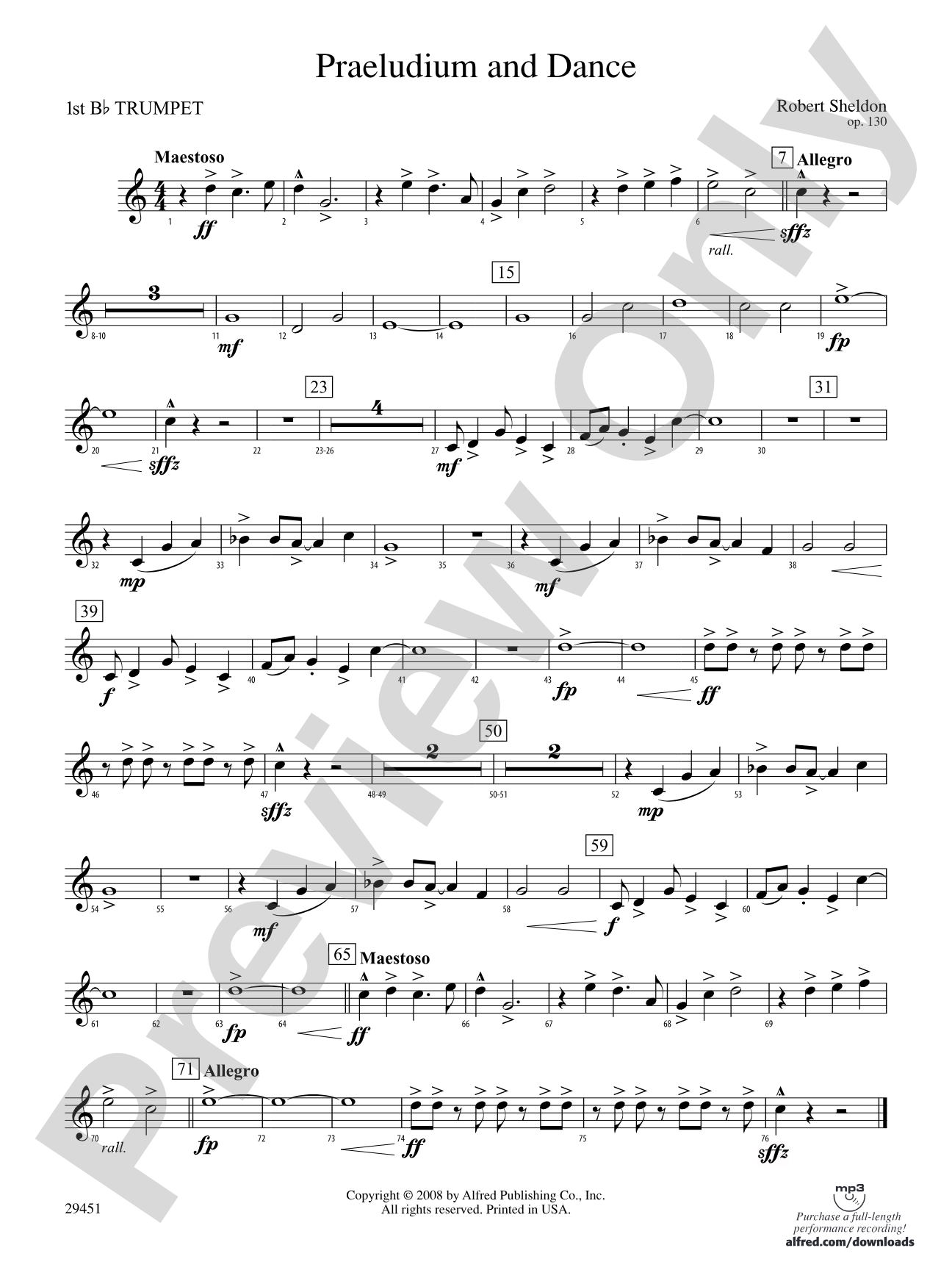 Praeludium and Dance: 1st B-flat Trumpet