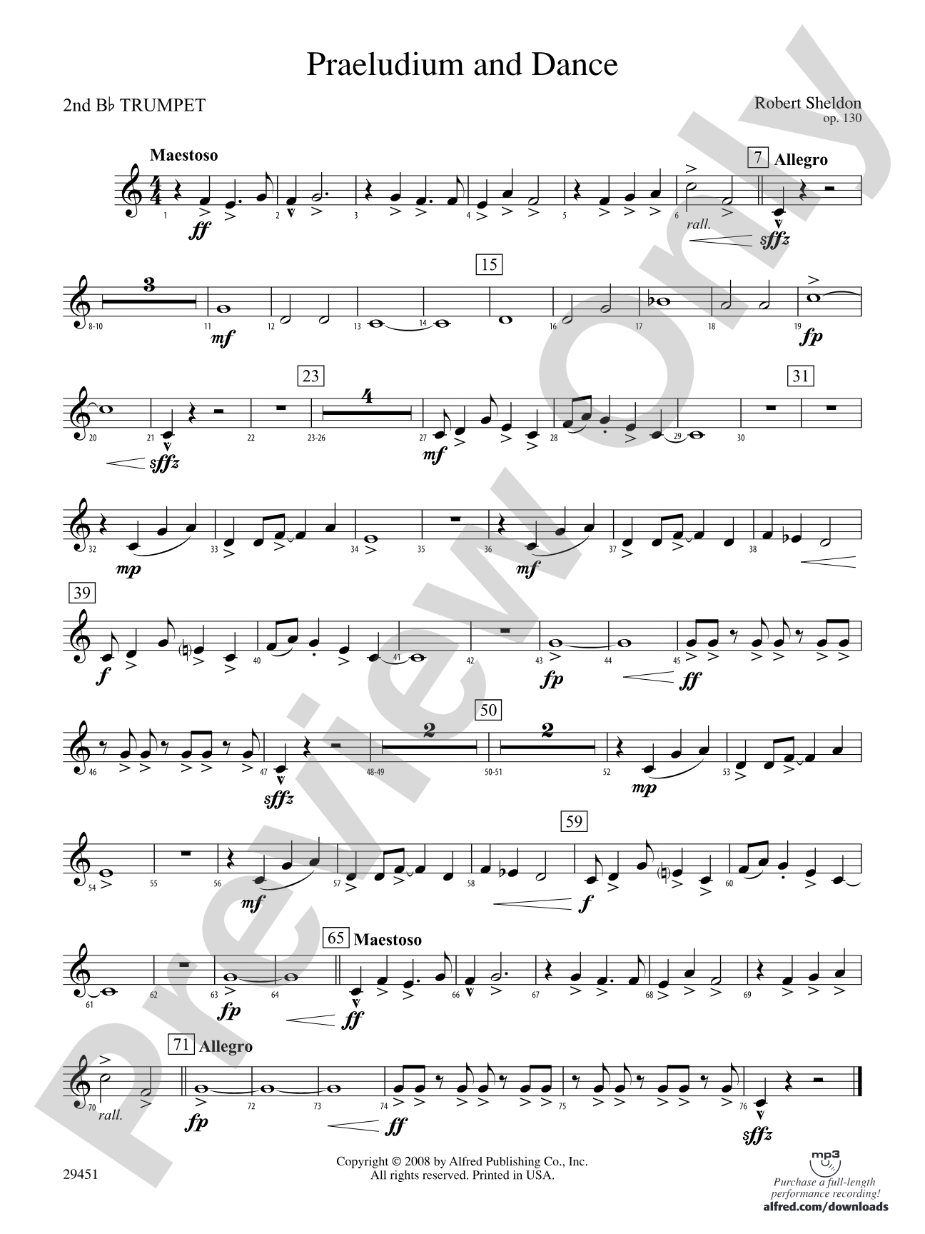 Praeludium and Dance: 2nd B-flat Trumpet