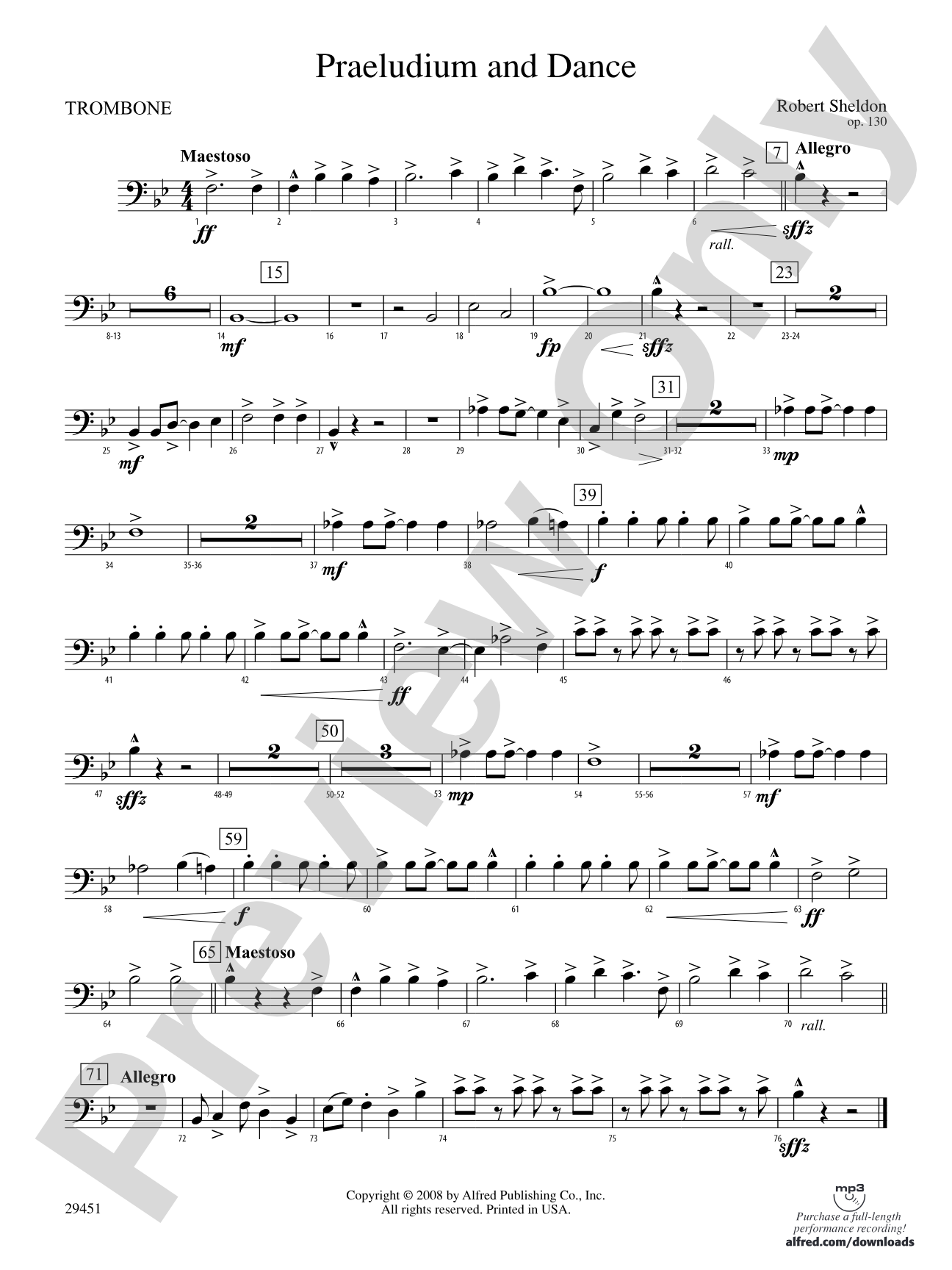 Praeludium and Dance: 1st Trombone