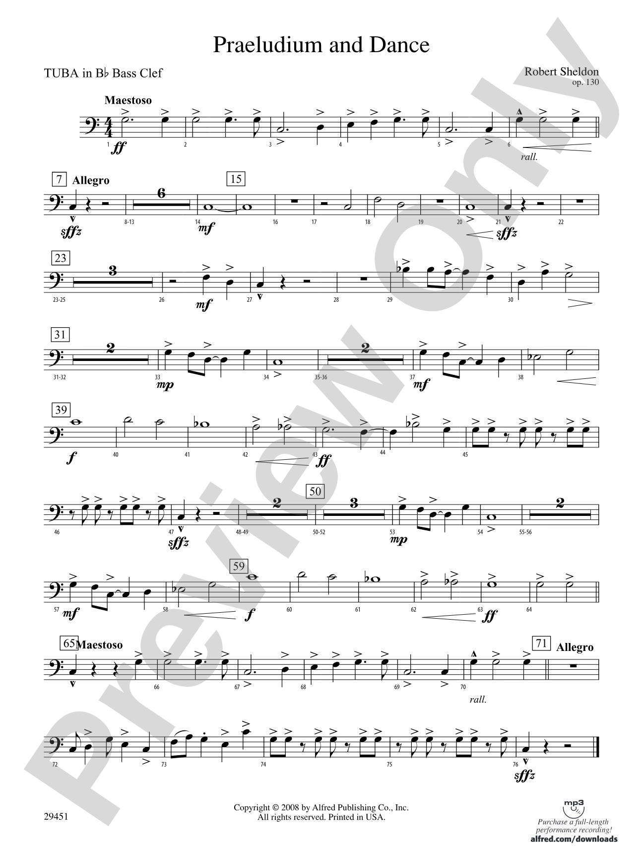 Praeludium and Dance: (wp) B-flat Tuba B.C.