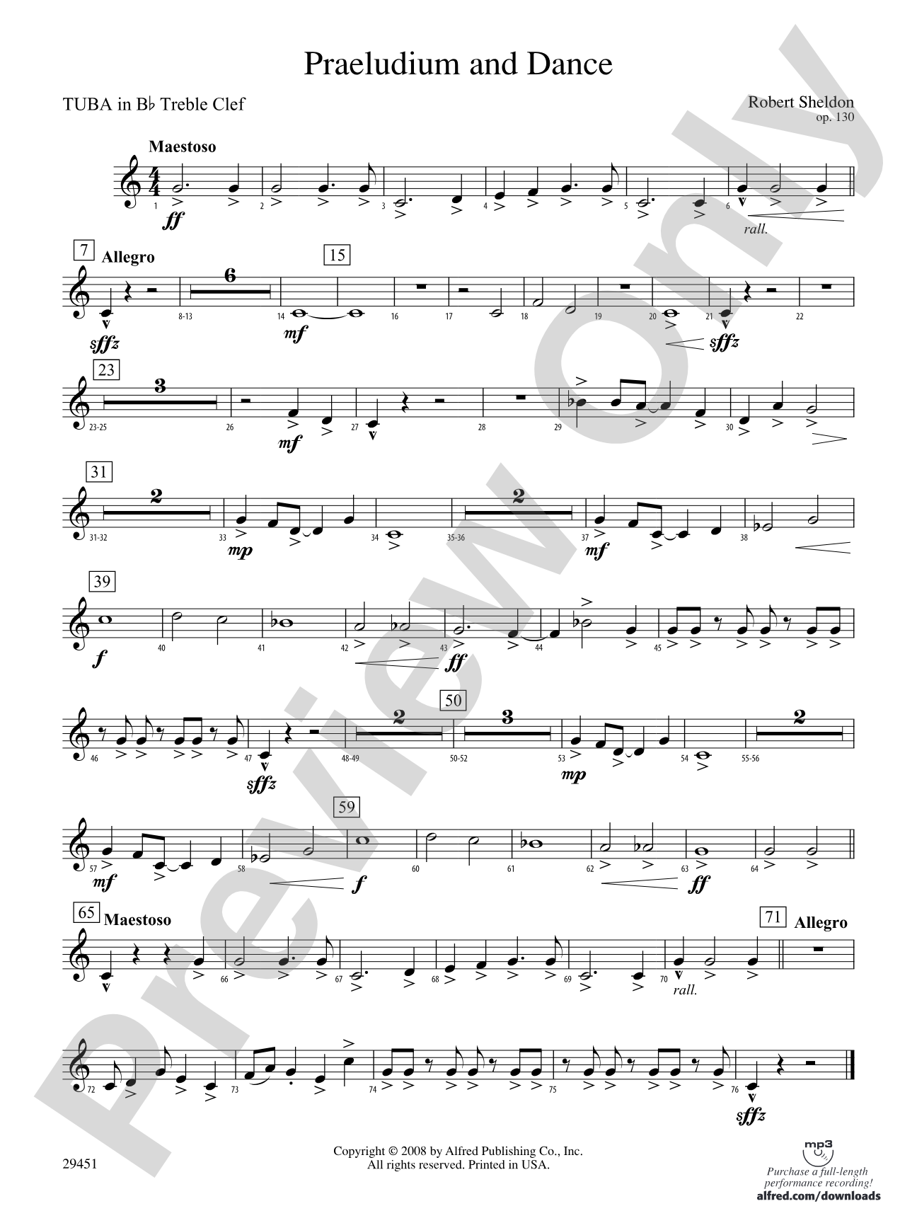 Praeludium and Dance: (wp) B-flat Tuba T.C.