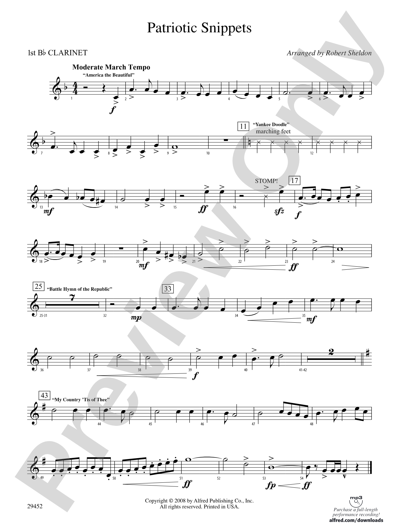 Patriotic Snippets: 1st B-flat Clarinet