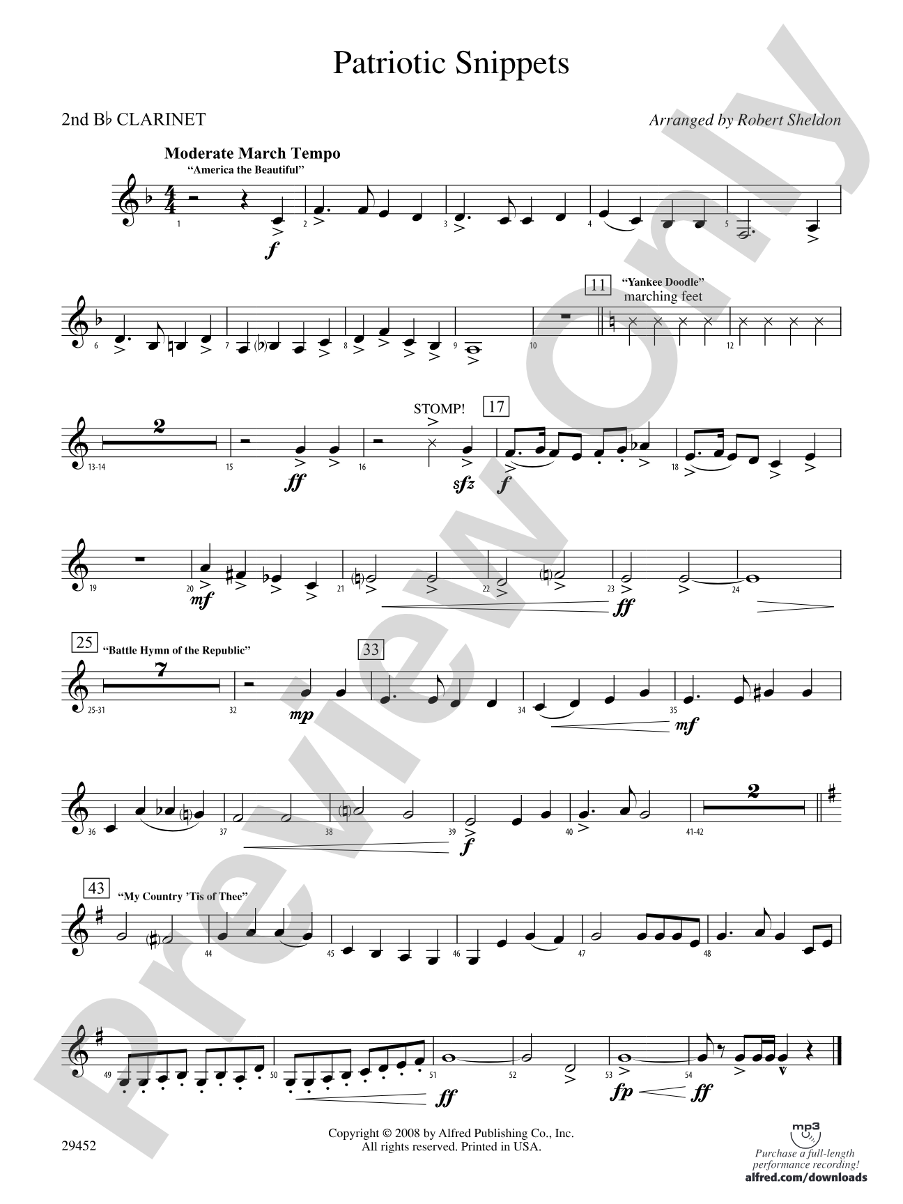 Patriotic Snippets: 2nd B-flat Clarinet