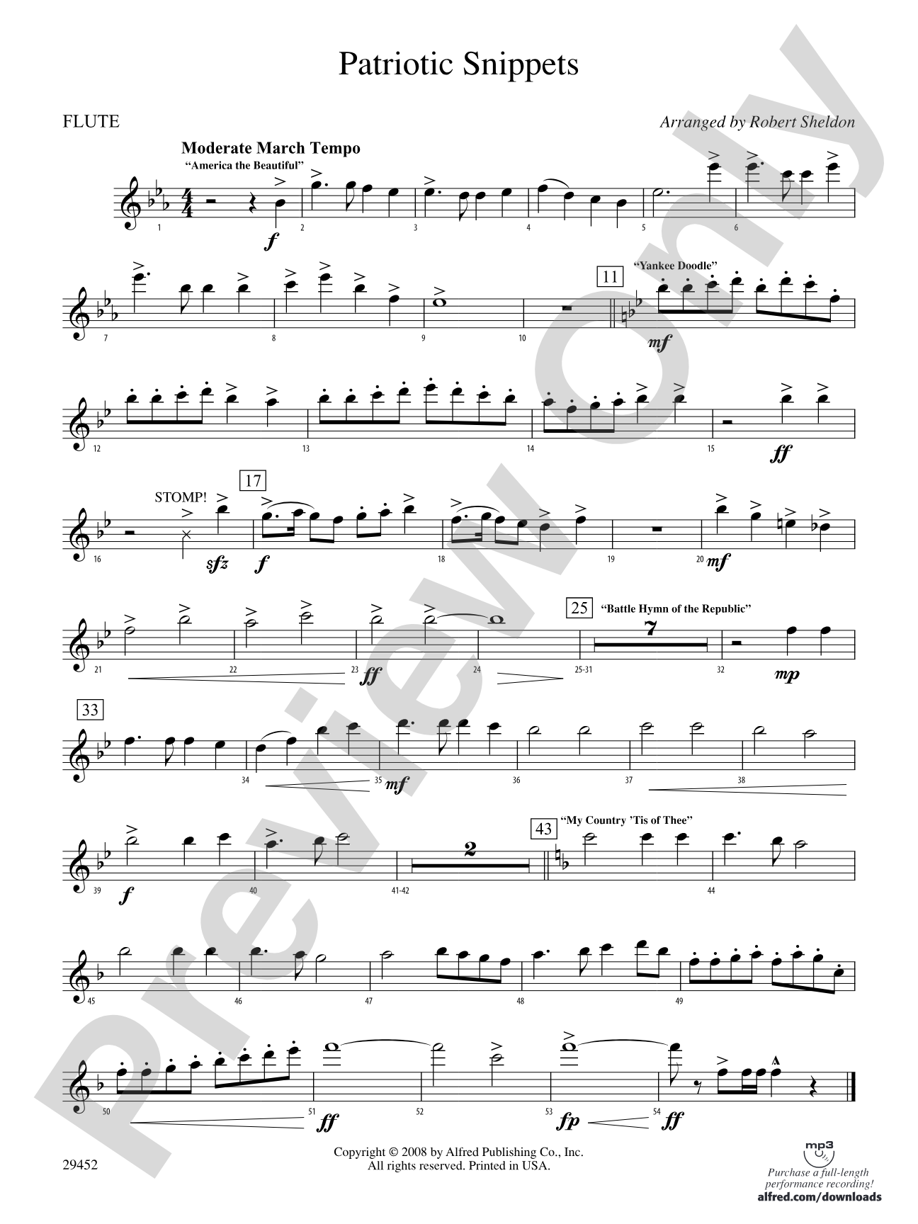 Patriotic Snippets: Flute