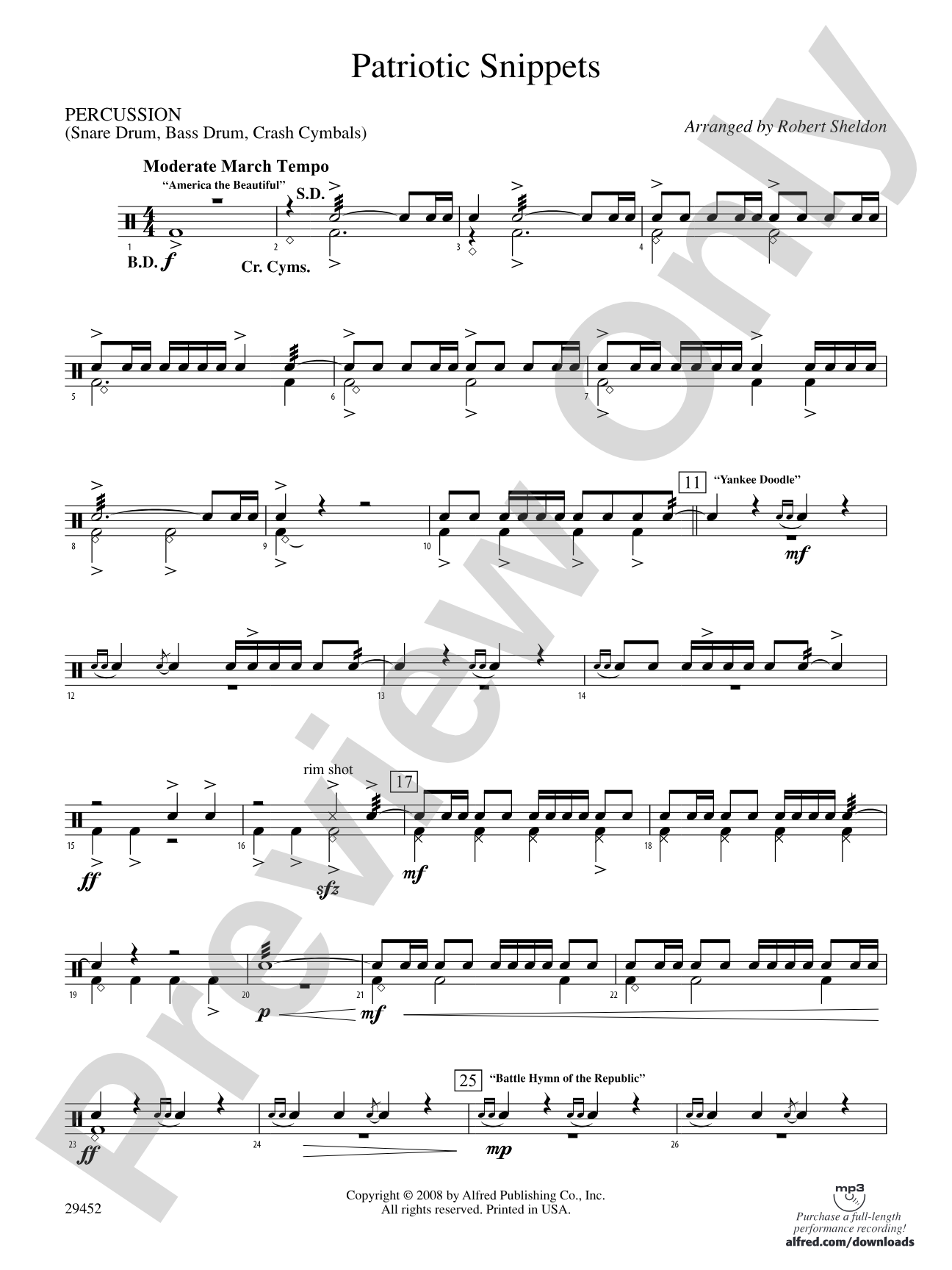 Patriotic Snippets: 1st Percussion