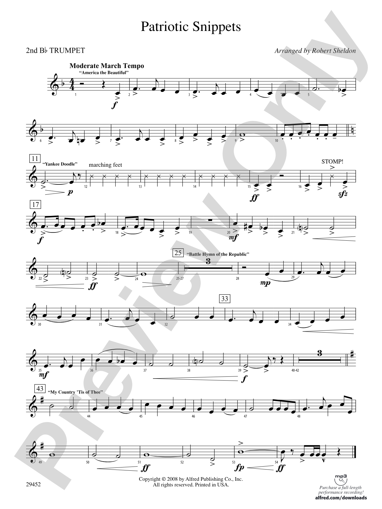 Patriotic Snippets: 2nd B-flat Trumpet