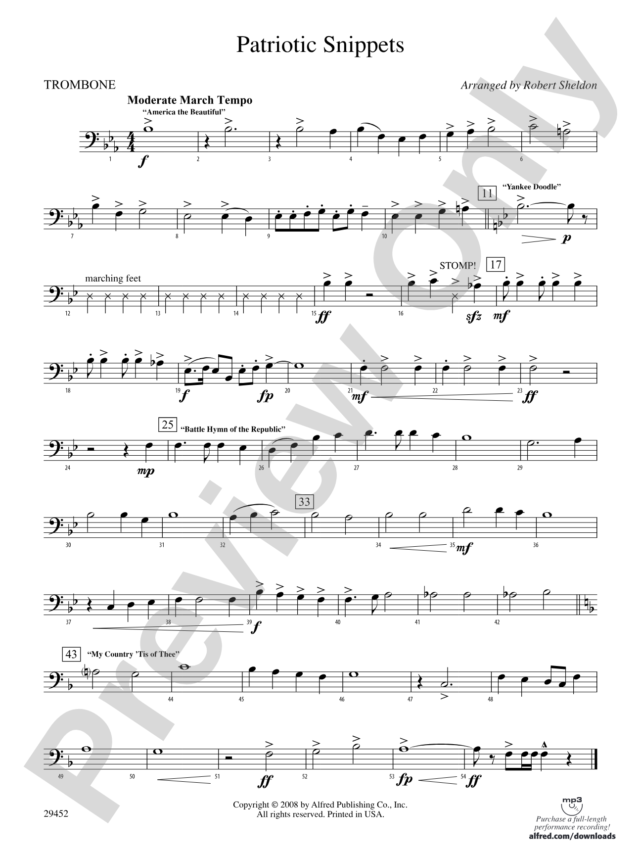 Patriotic Snippets: 1st Trombone