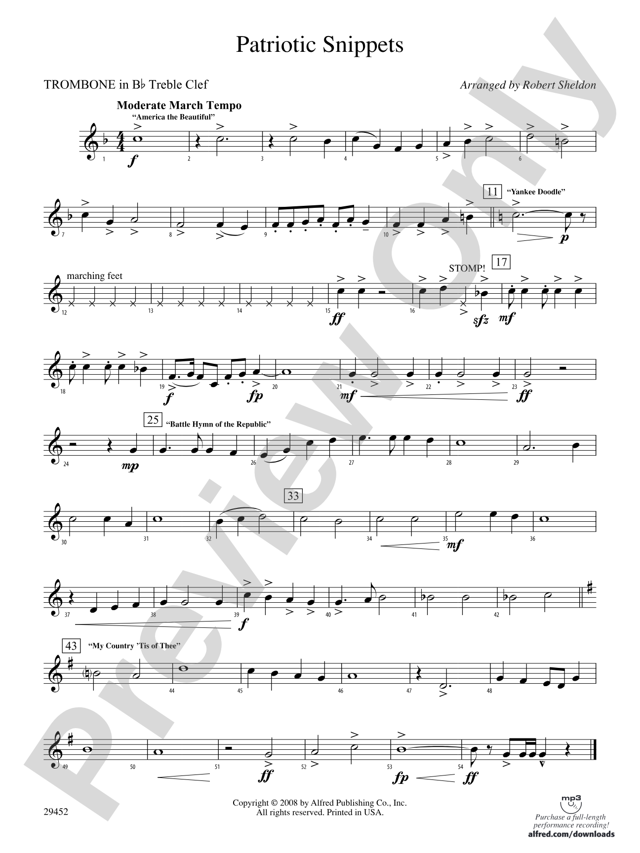 Patriotic Snippets: (wp) 1st B-flat Trombone T.C.