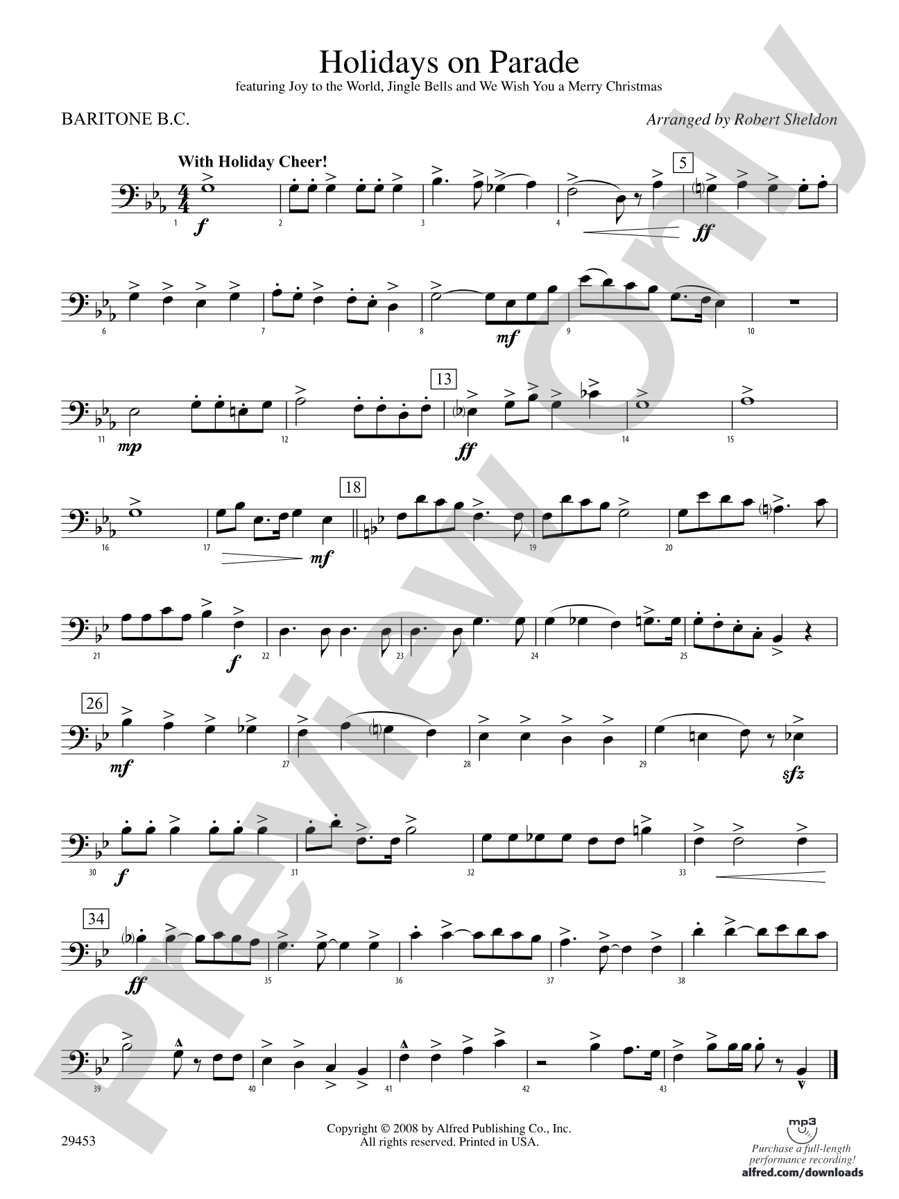 Holidays on Parade: Baritone B.C.