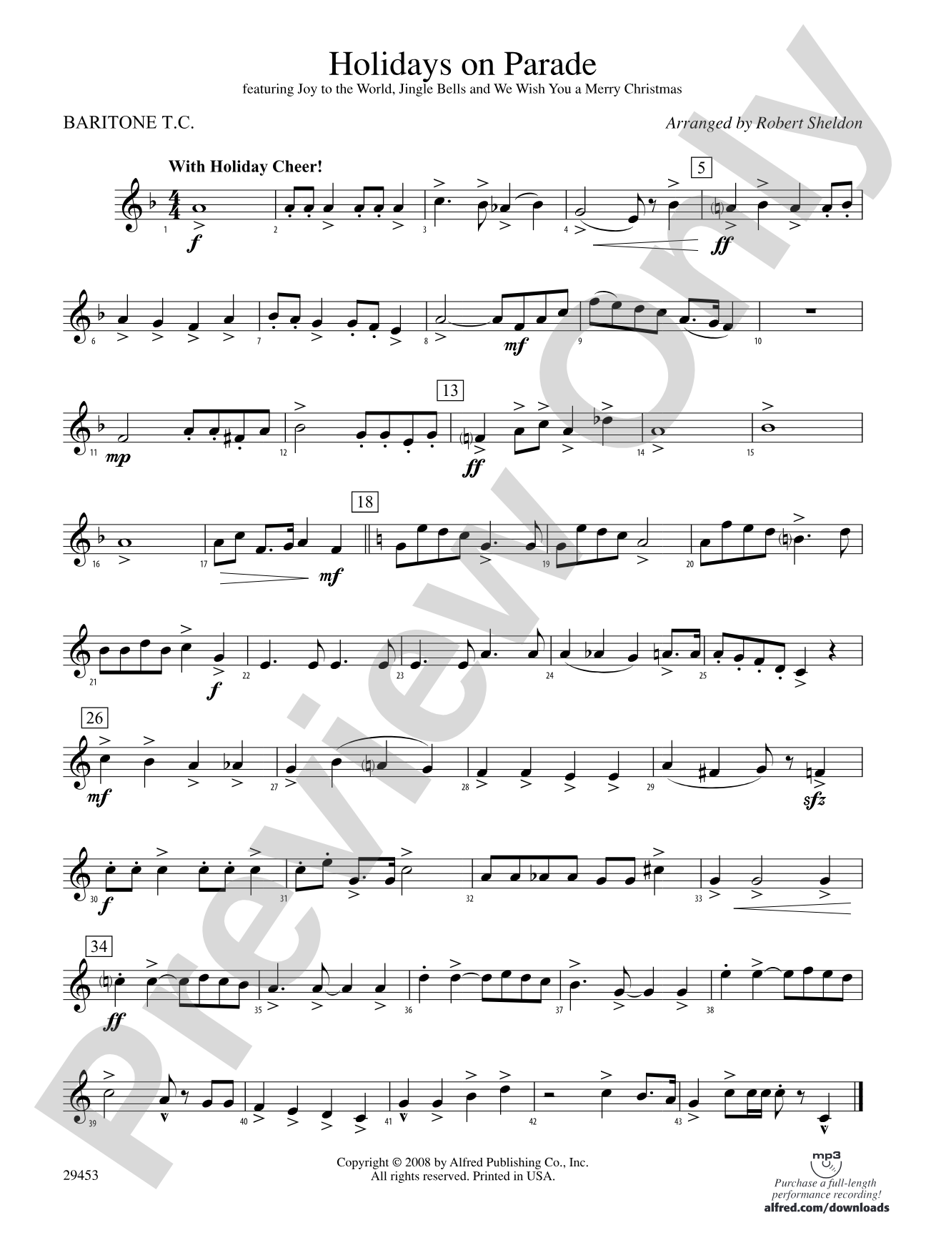 Holidays on Parade: Baritone T.C.