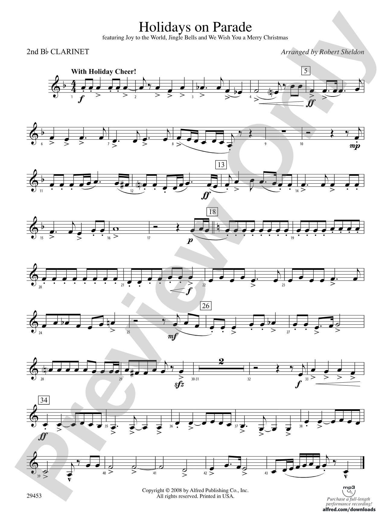 Holidays on Parade: 2nd B-flat Clarinet