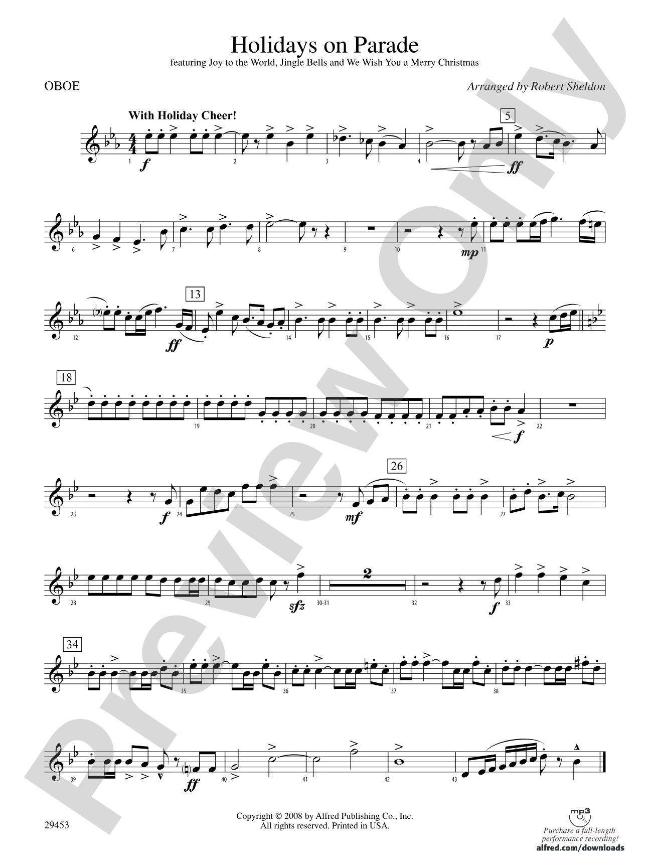 Holidays on Parade: Oboe