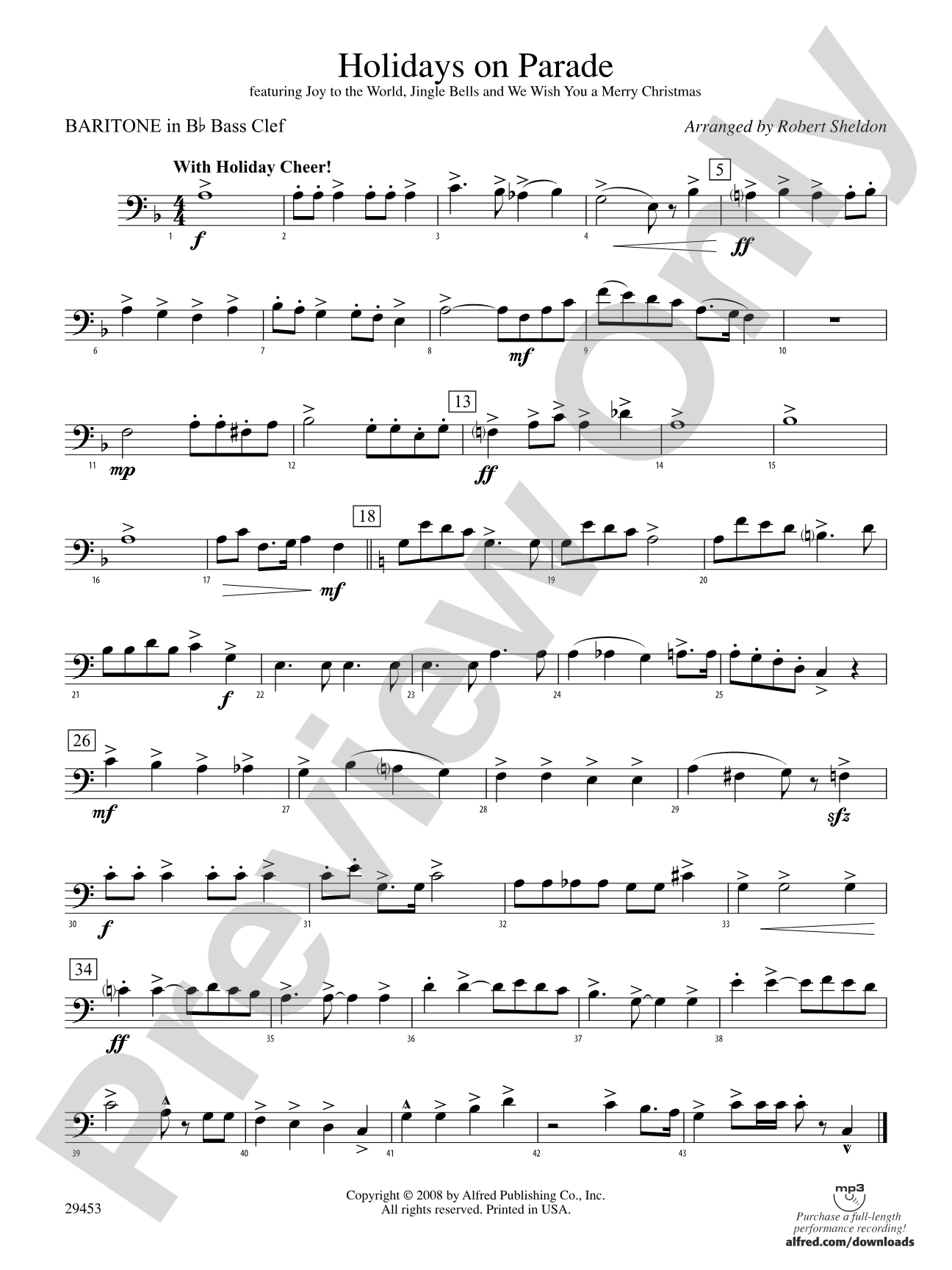 Holidays on Parade: (wp) B-flat Baritone B.C.