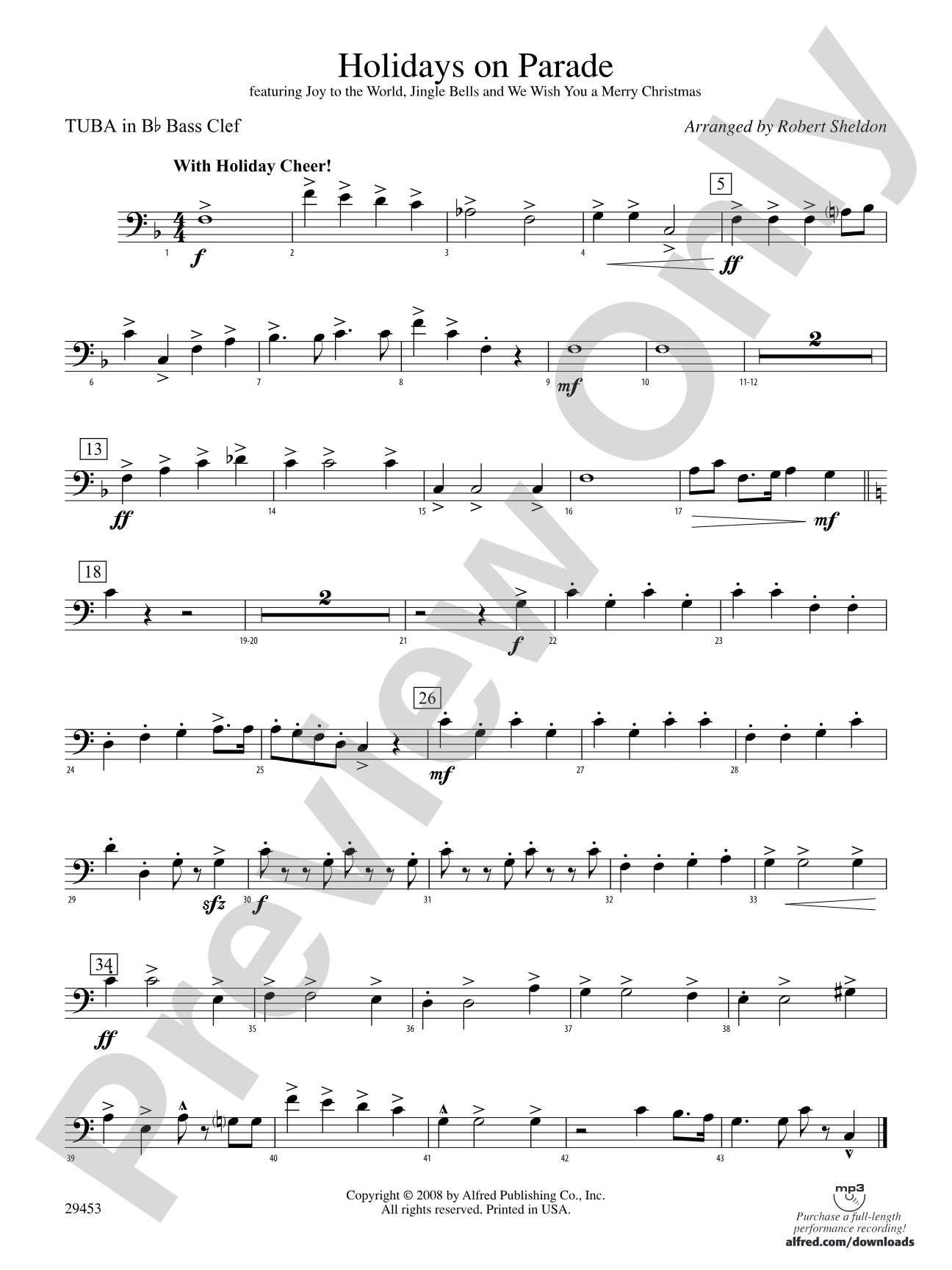 Holidays on Parade: (wp) B-flat Tuba B.C.