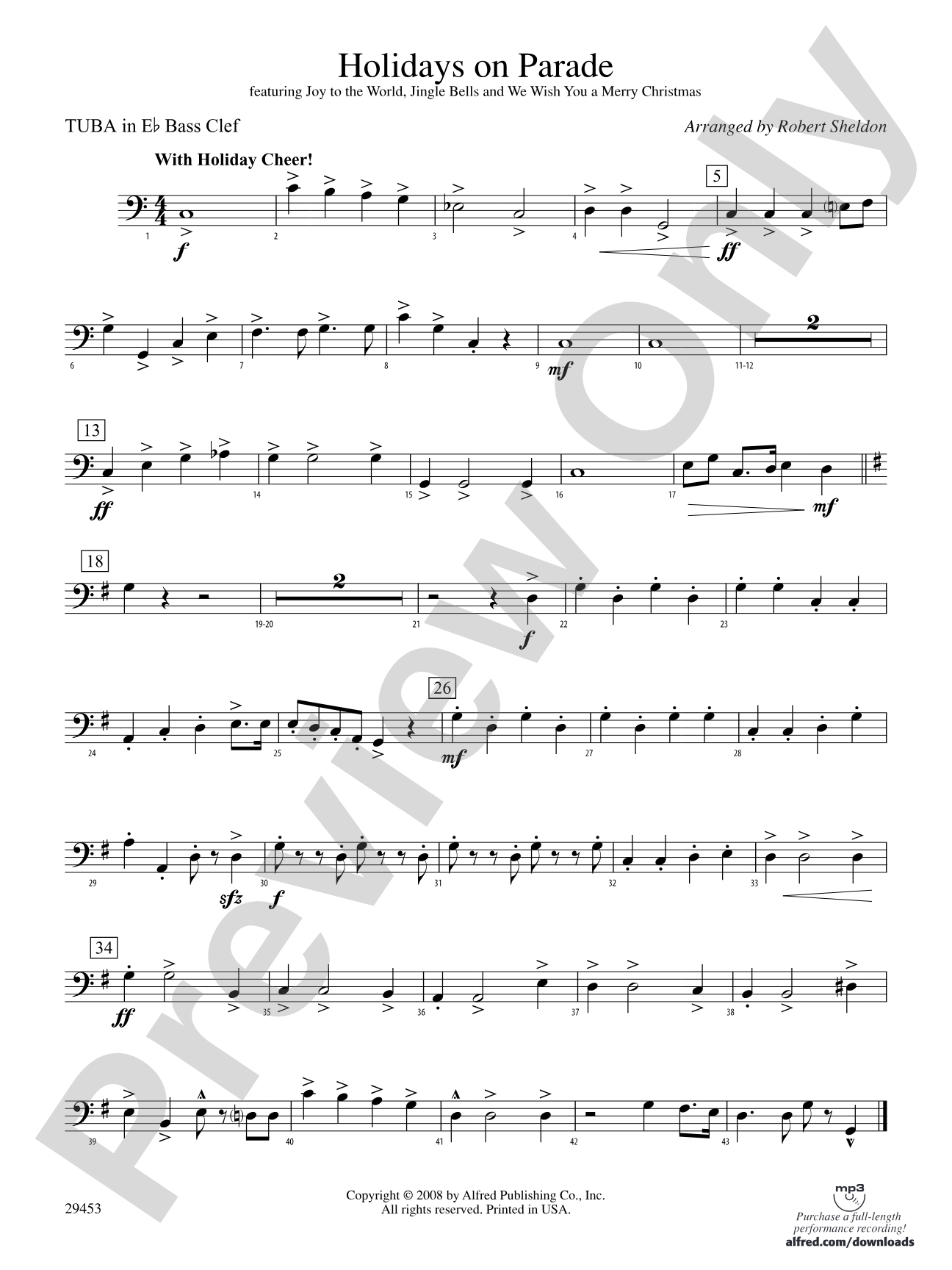 Holidays on Parade: (wp) E-flat Tuba B.C.