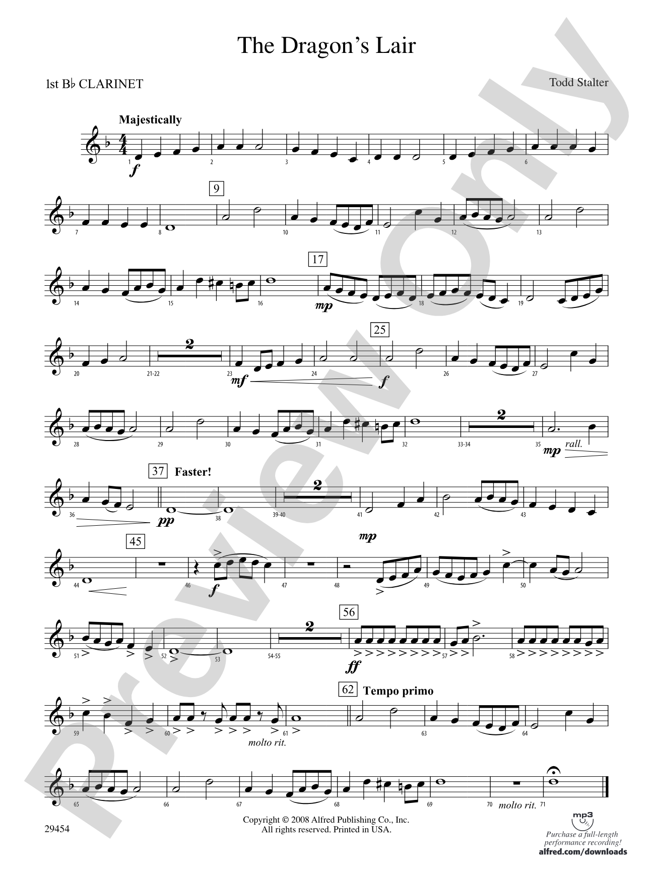 The Dragon's Lair: 1st B-flat Clarinet