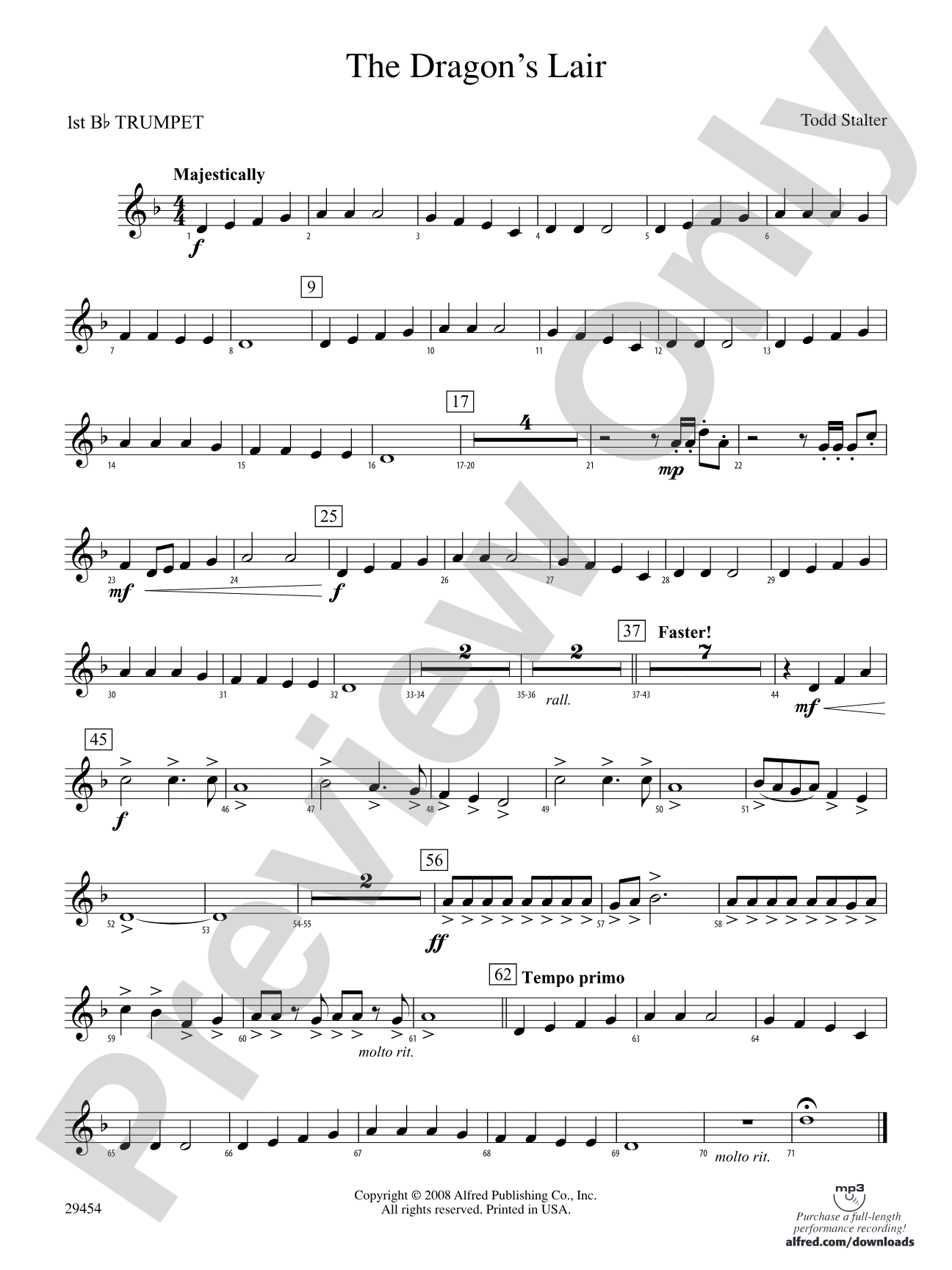 The Dragon's Lair: 1st B-flat Trumpet