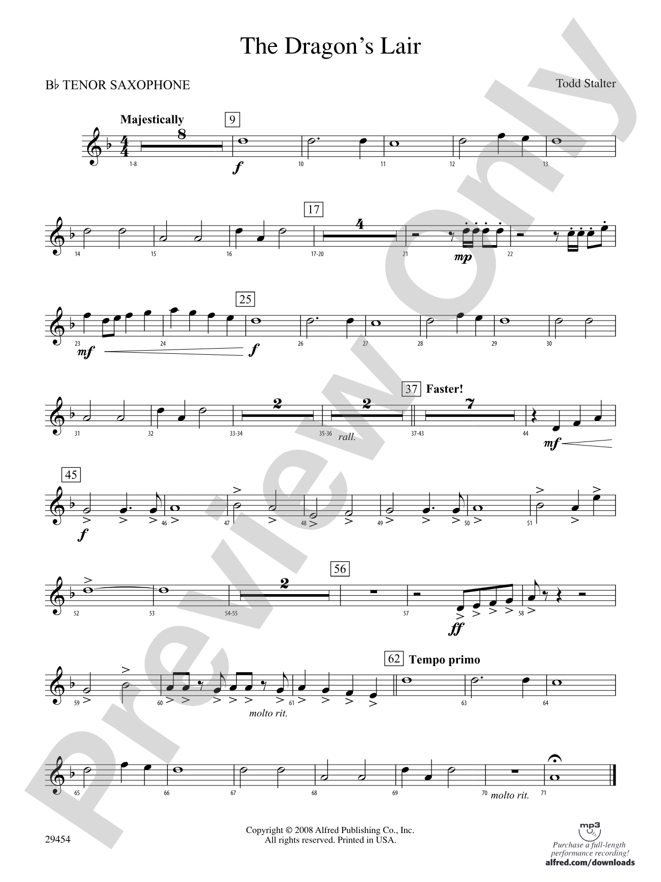 The Dragon's Lair: B-flat Tenor Saxophone