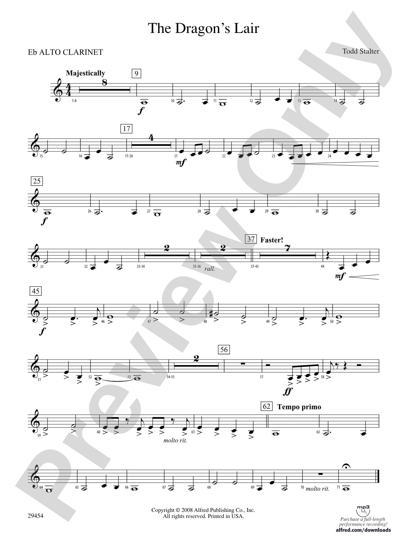 The Dragon's Lair: (wp) E-flat Alto Clarinet