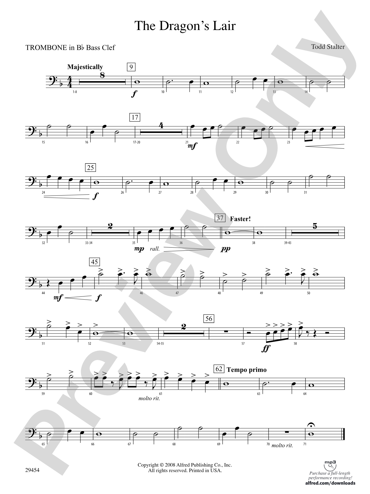 The Dragon's Lair: (wp) 1st B-flat Trombone B.C.