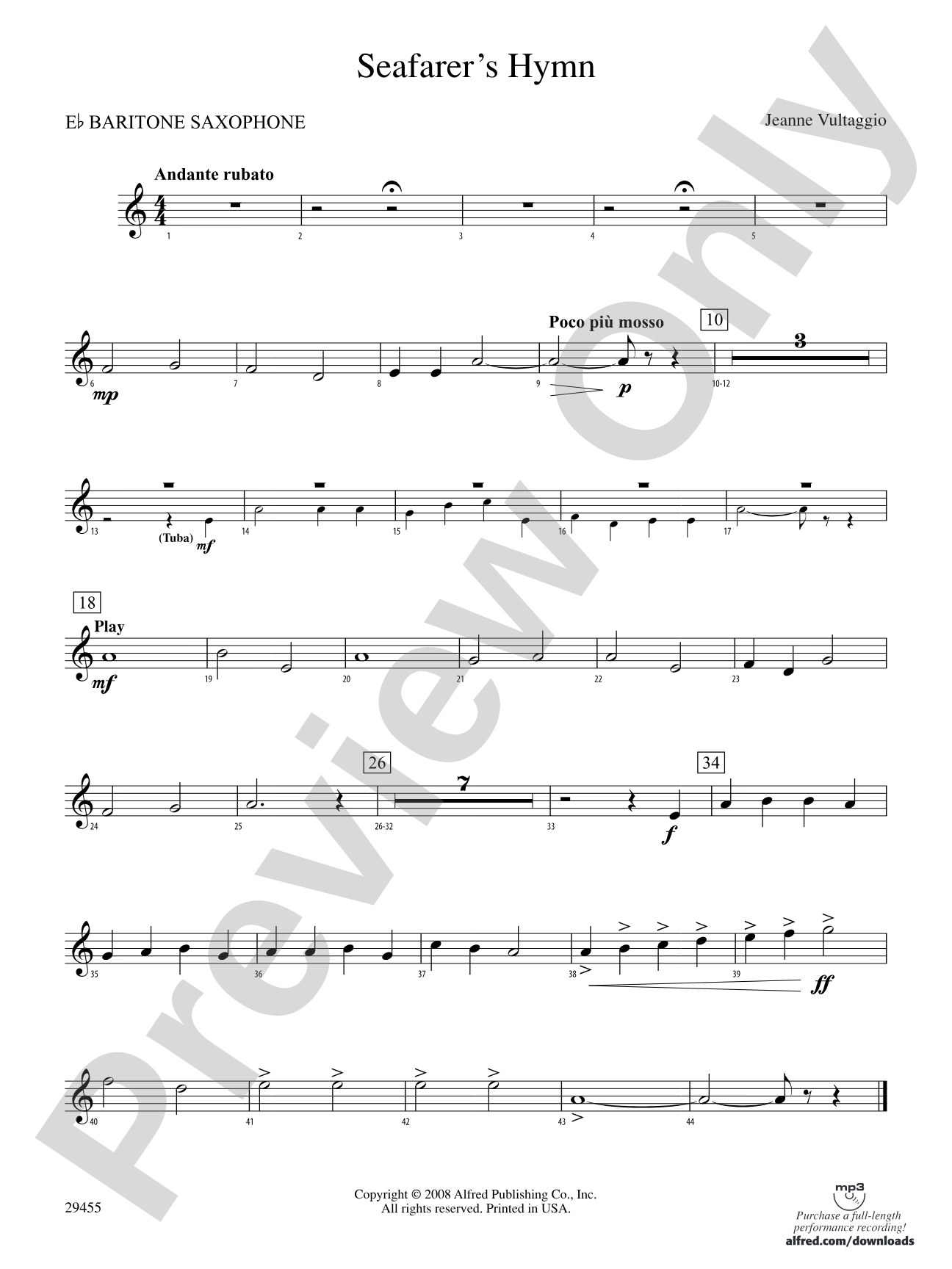 Seafarer's Hymn: E-flat Baritone Saxophone