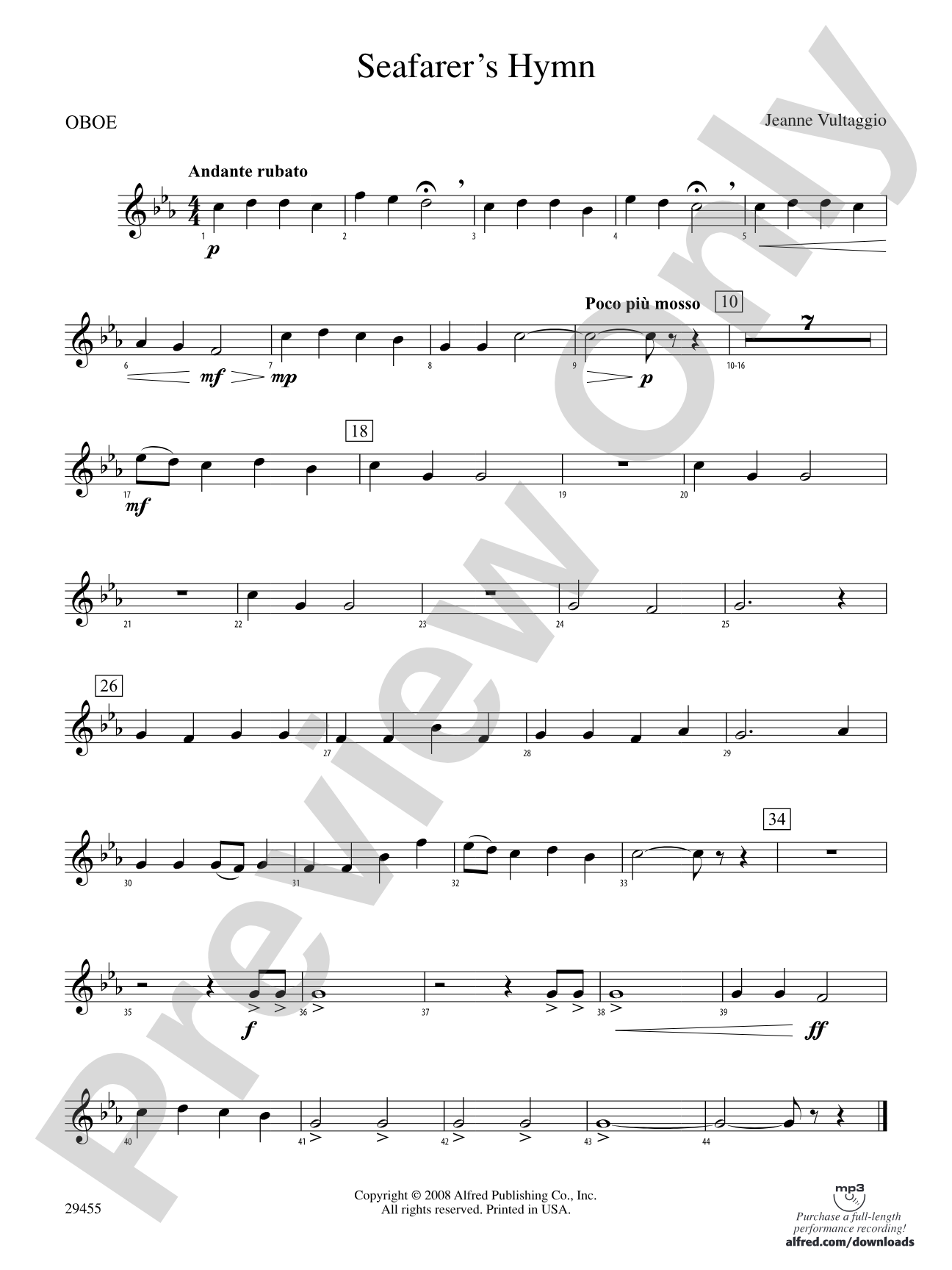 Seafarer's Hymn: Oboe