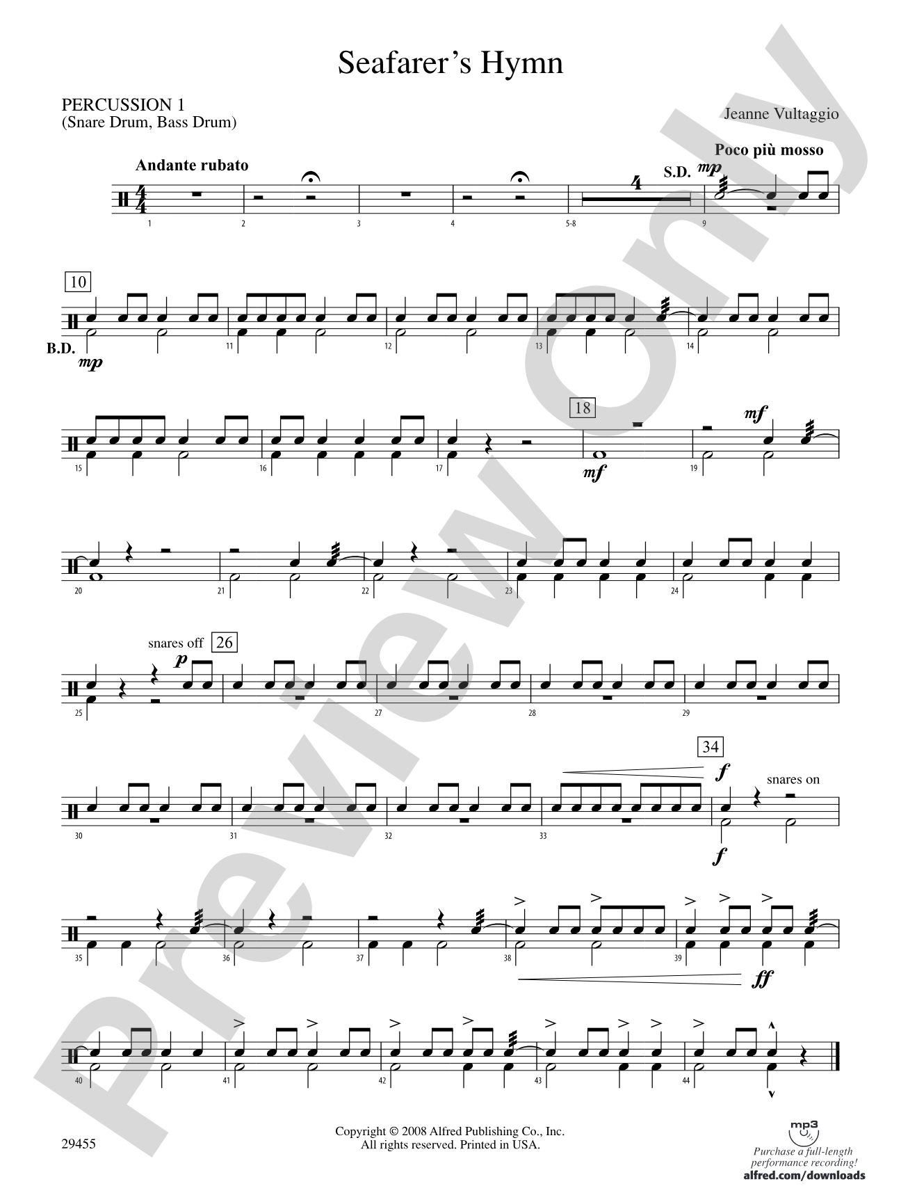 Seafarer's Hymn: 1st Percussion