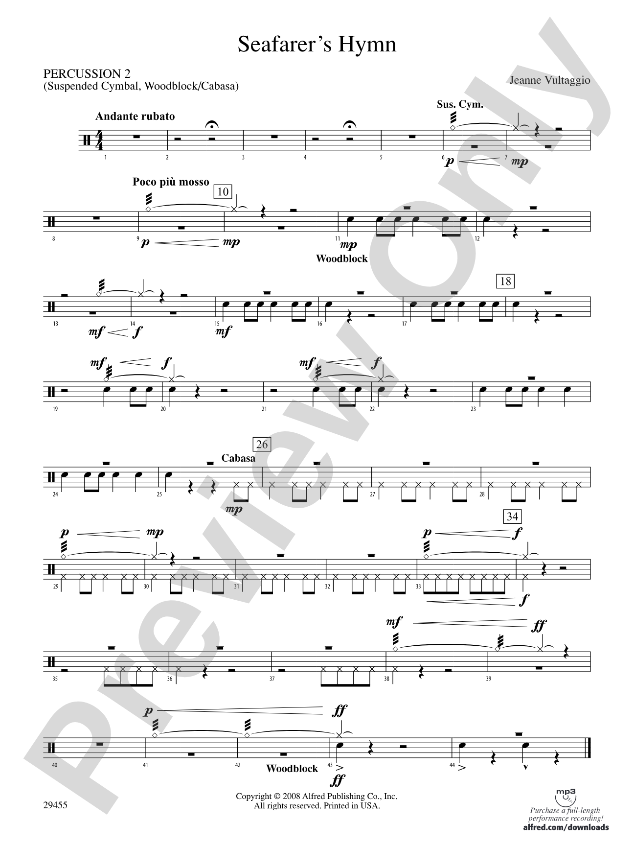 Seafarer's Hymn: 2nd Percussion